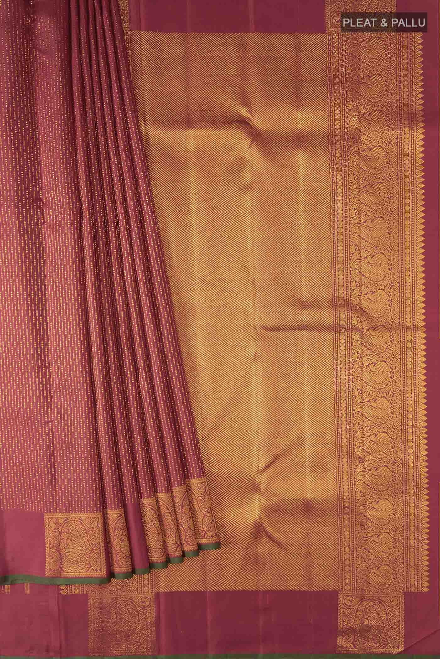 Maroon Kanjivaram Silk Saree - Image 4