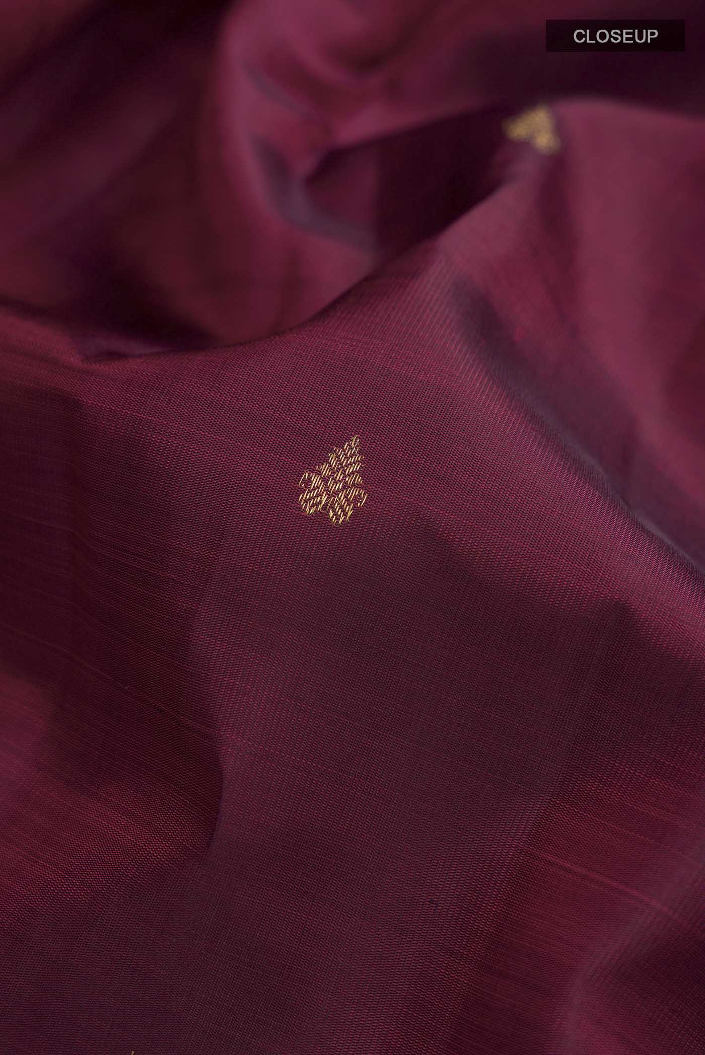Maroon Kanchipuram Silk Saree - Image 2