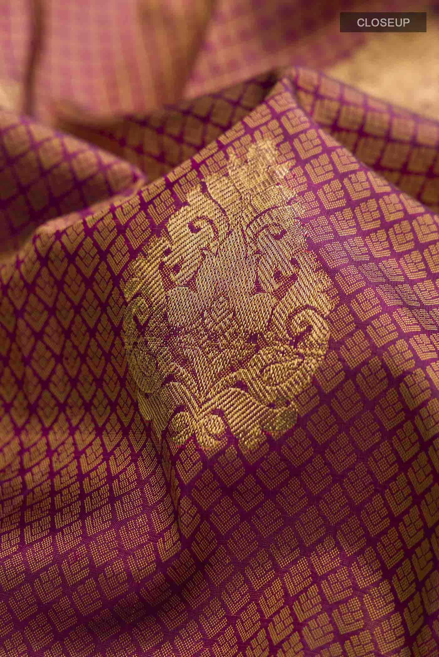 Maroon Kanjivaram Silk Saree - Image 2