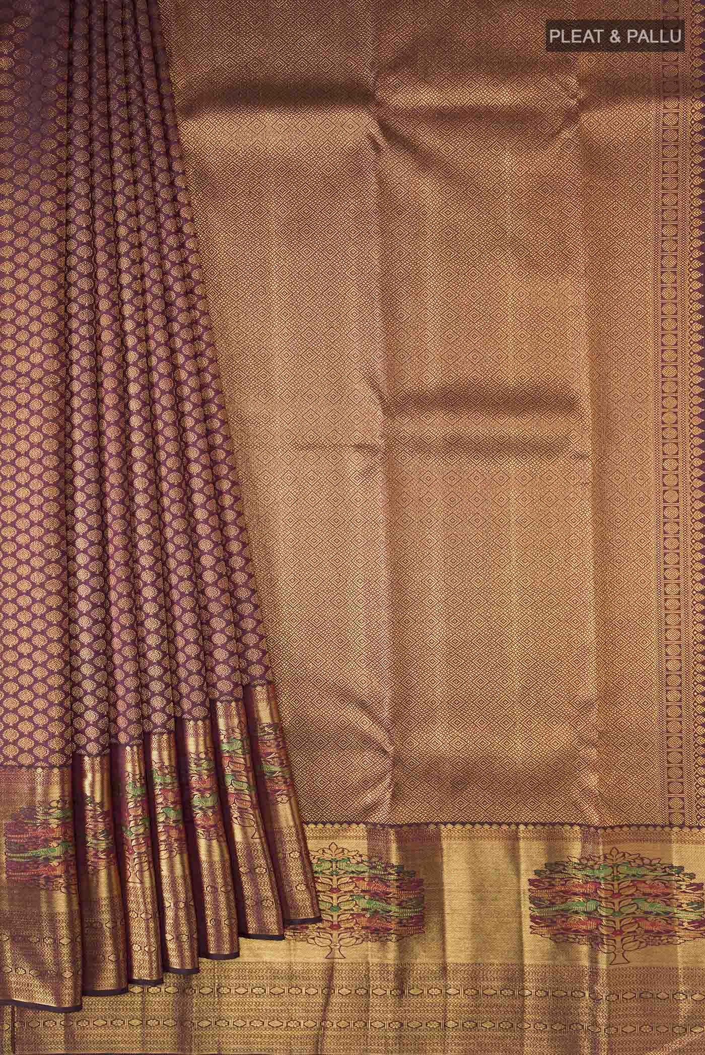 Maroon Kanchipuram Silk Saree - Image 4