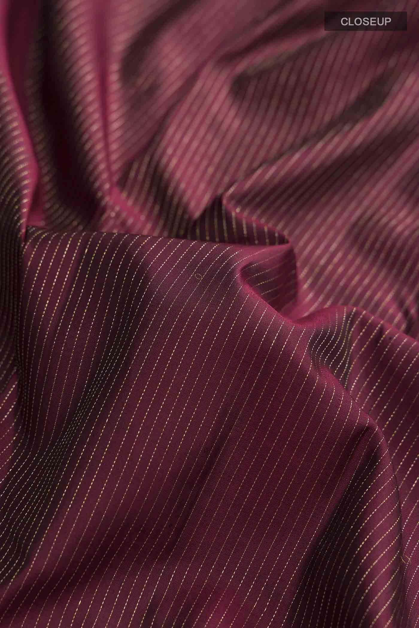 Maroon Kanjivaram Silk Saree - Image 2