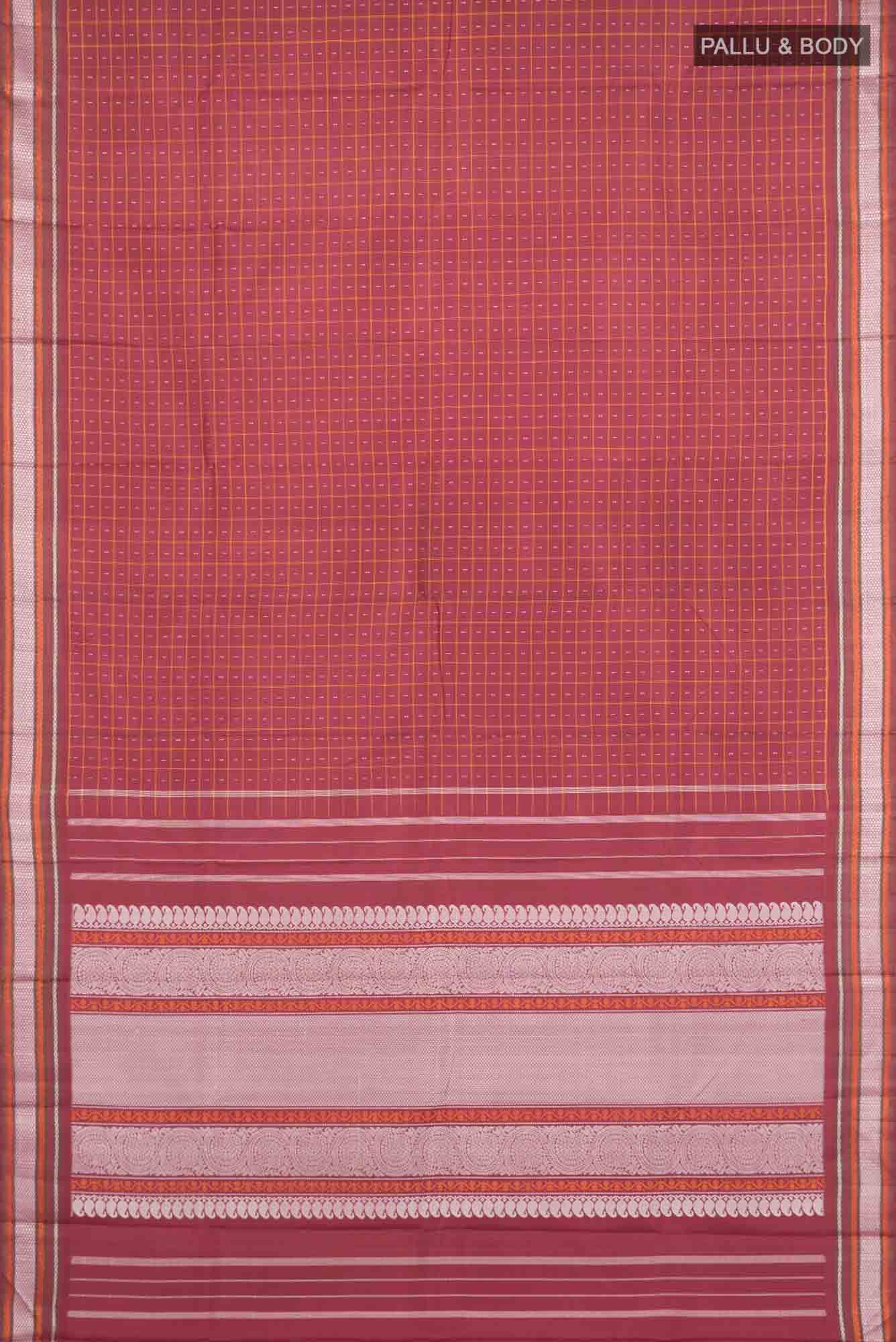 Maroon Kanchipuram Silk Saree - Image 4