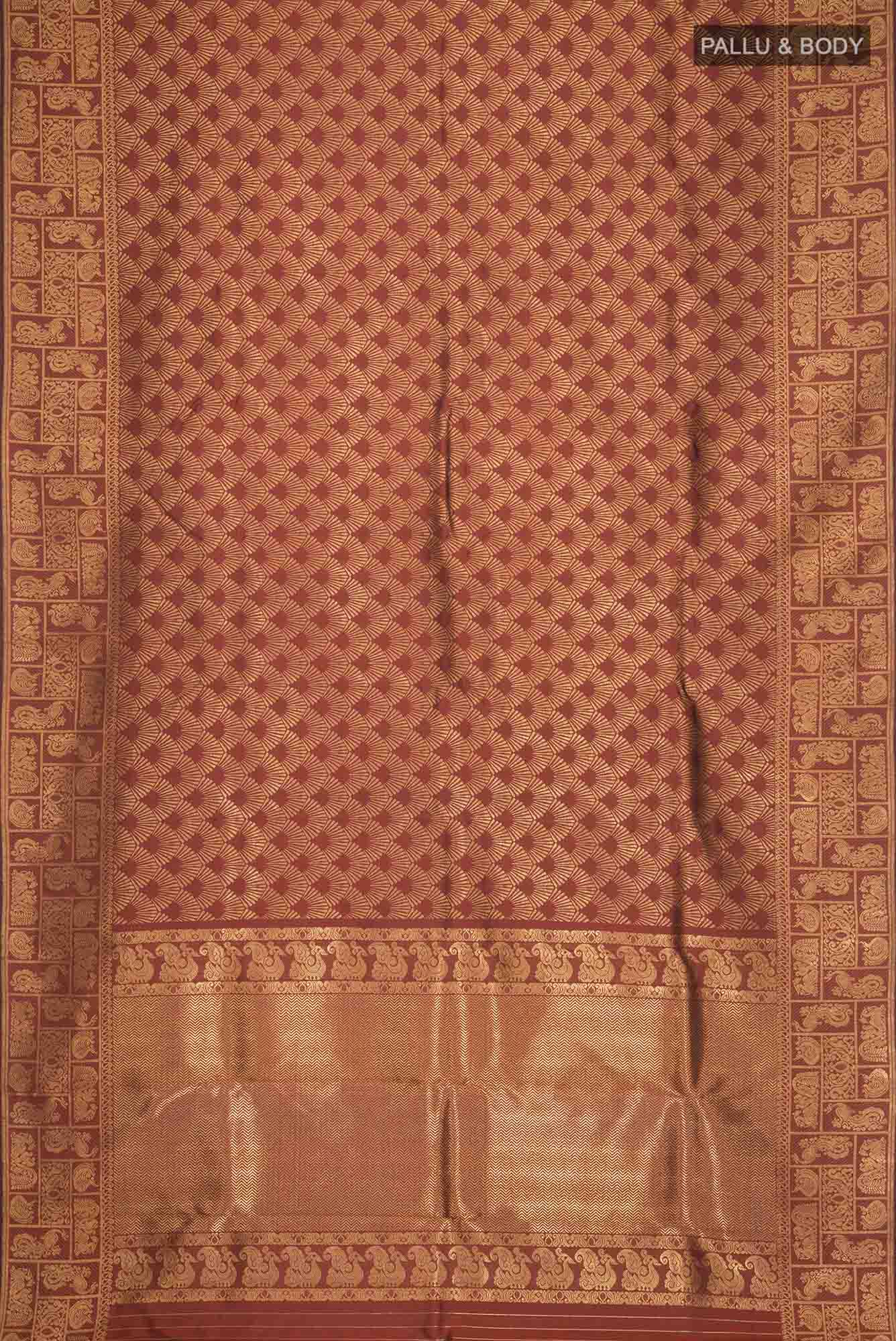 Tara-Maroon Kanchipuram Silk Saree - Image 6