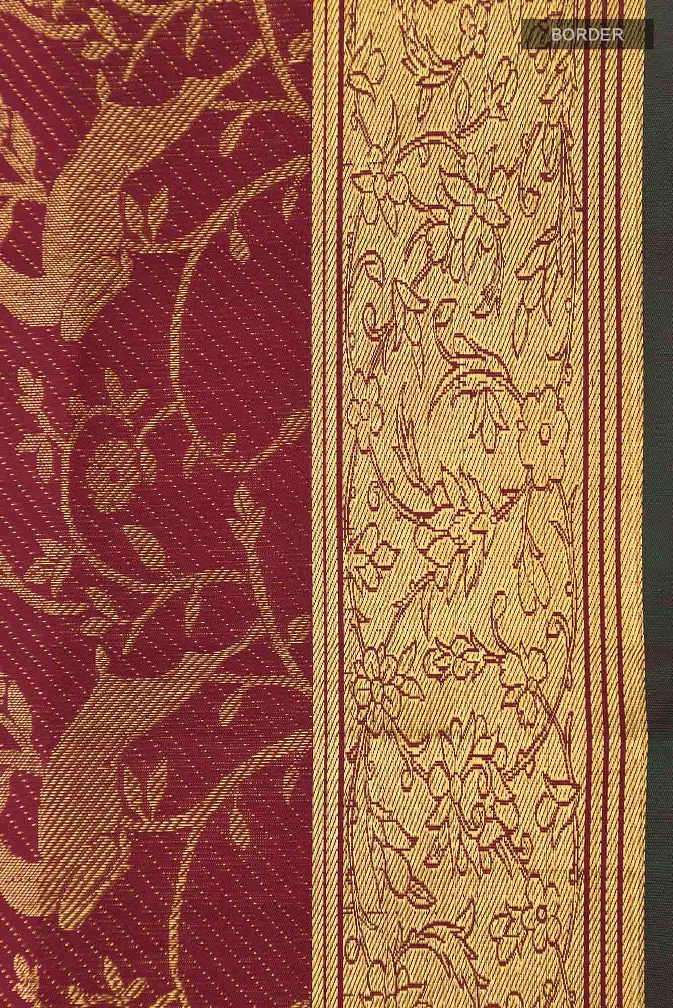 Aaditi-Maroon Kanchipuram Silk Saree - Image 5