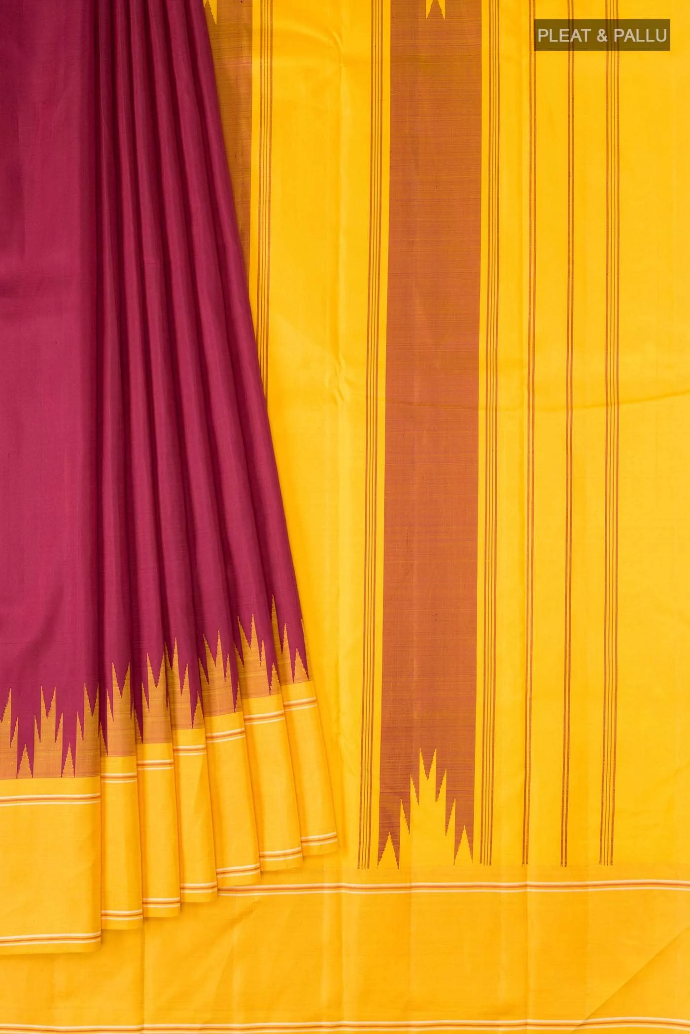 Maroon Kanjivaram Silk Saree - Image 2
