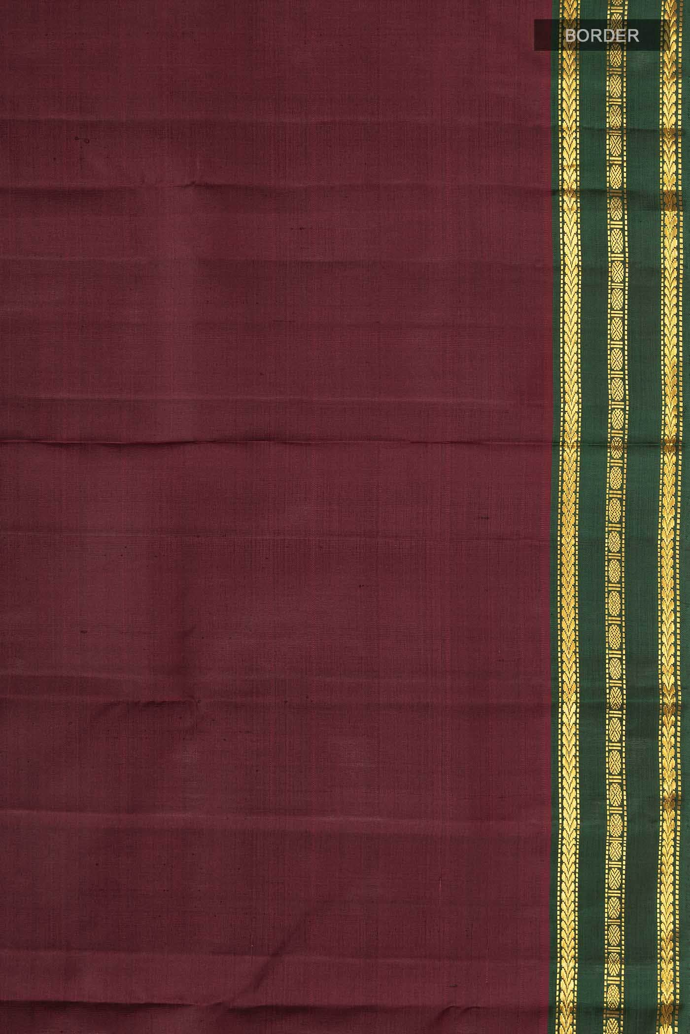Maroon Kanchipuram Silk Saree - Image 5