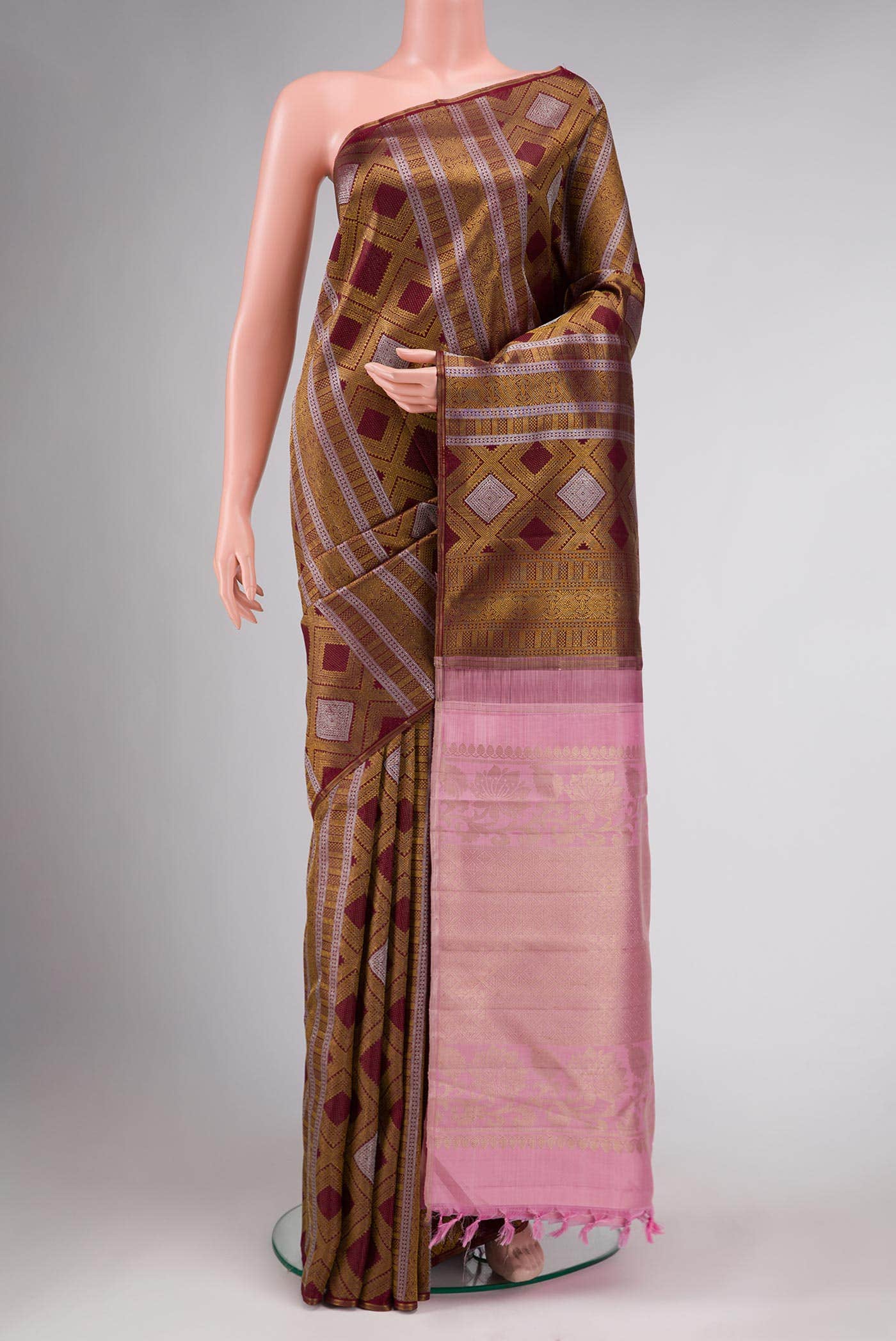 Maroon Kanjivaram Silk Saree
