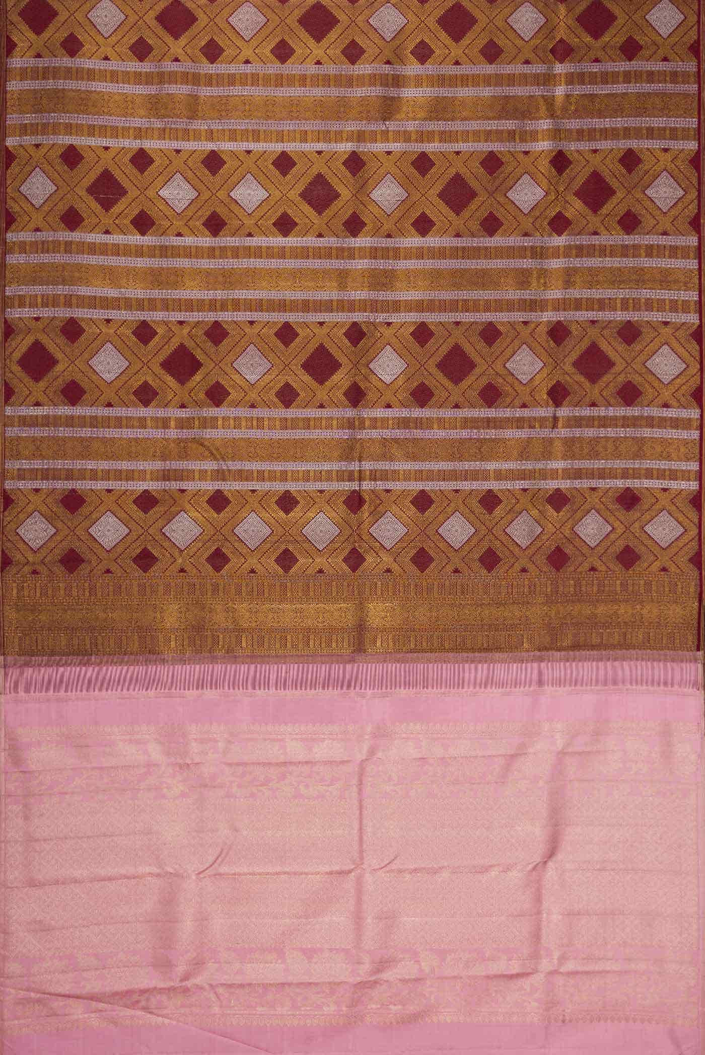 Maroon Kanjivaram Silk Saree - Image 4