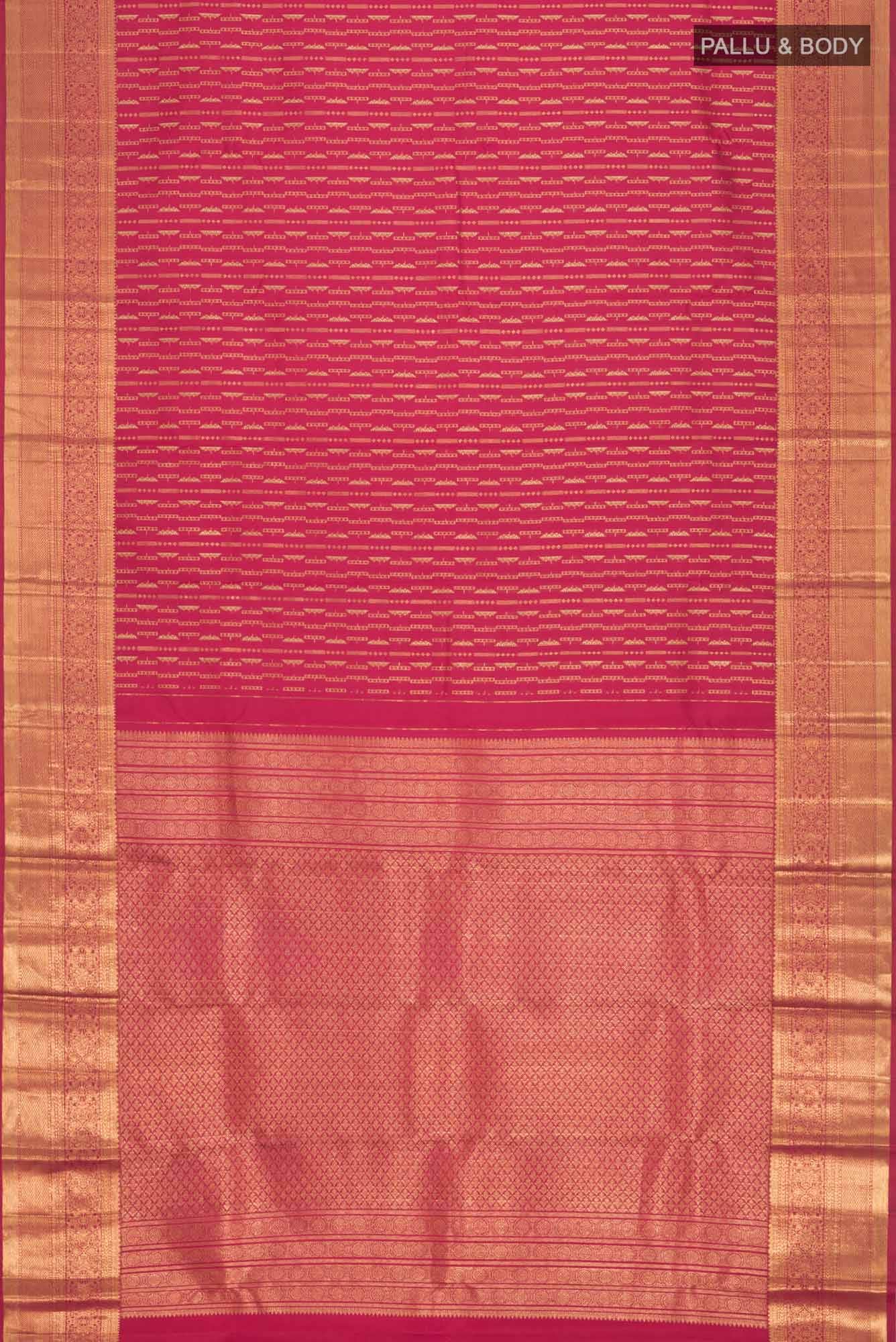 Maroon Kanchipuram Silk Saree - Image 4