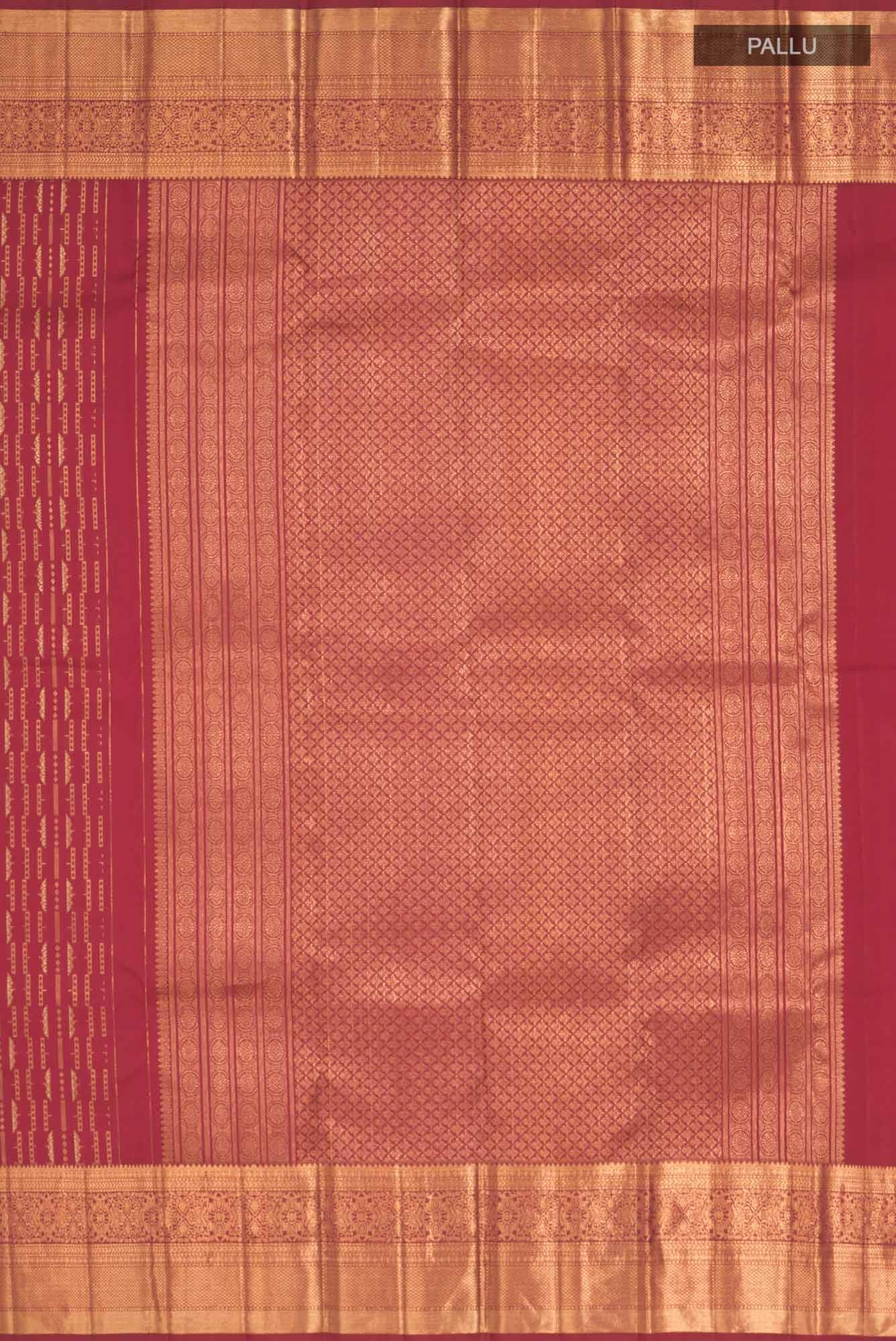 Maroon Kanchipuram Silk Saree - Image 5