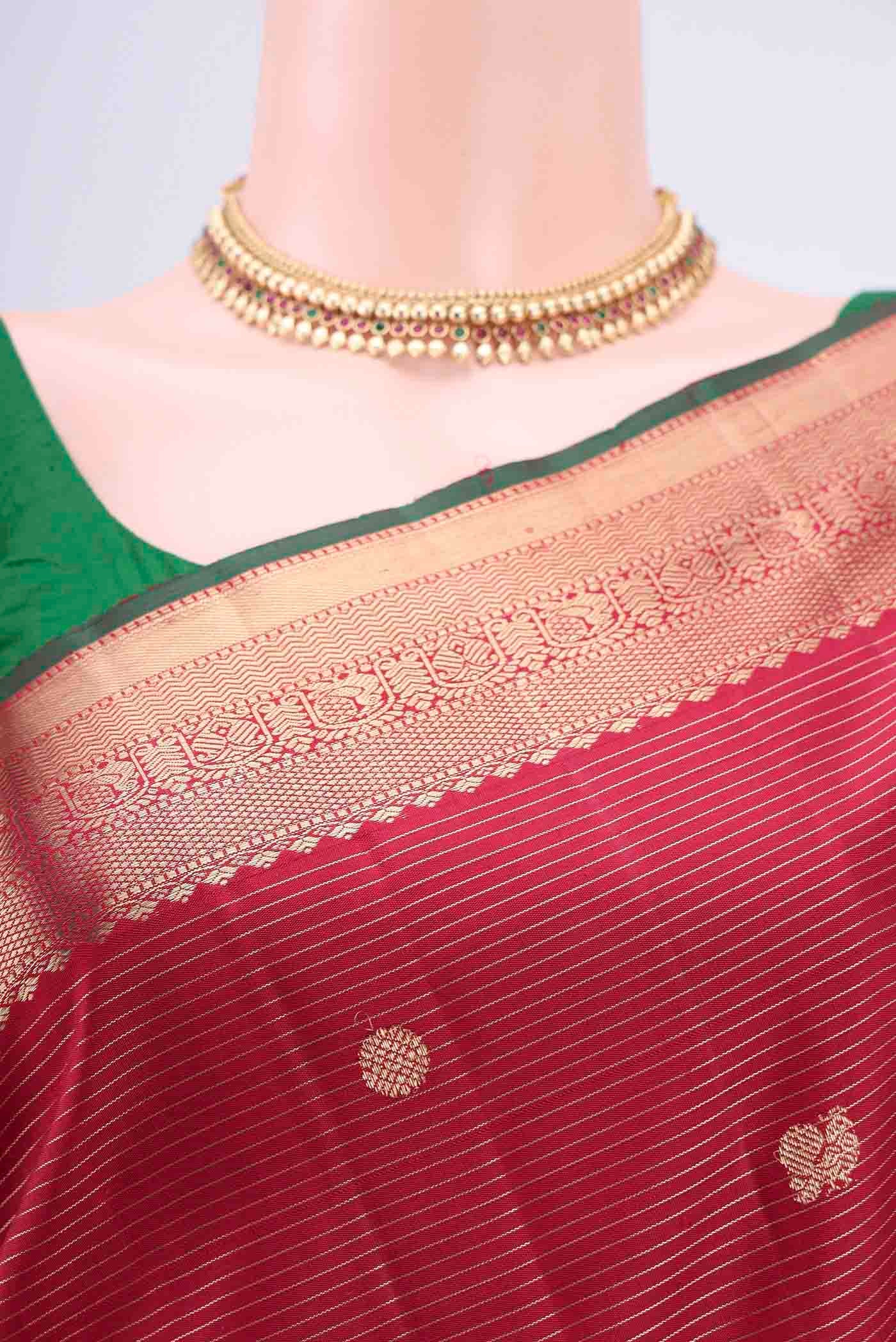 Maroon Kanjivaram Saree - Image 2