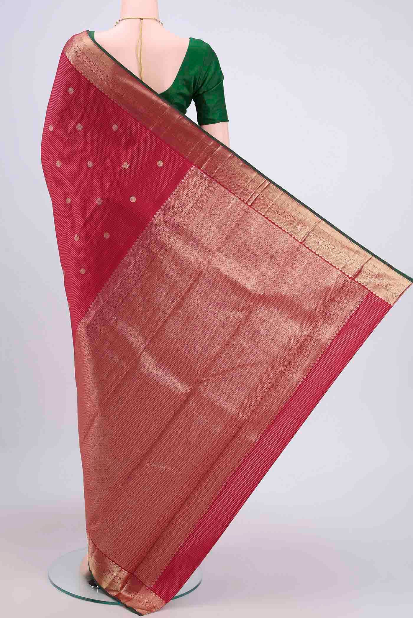 Maroon Kanjivaram Saree - Image 3