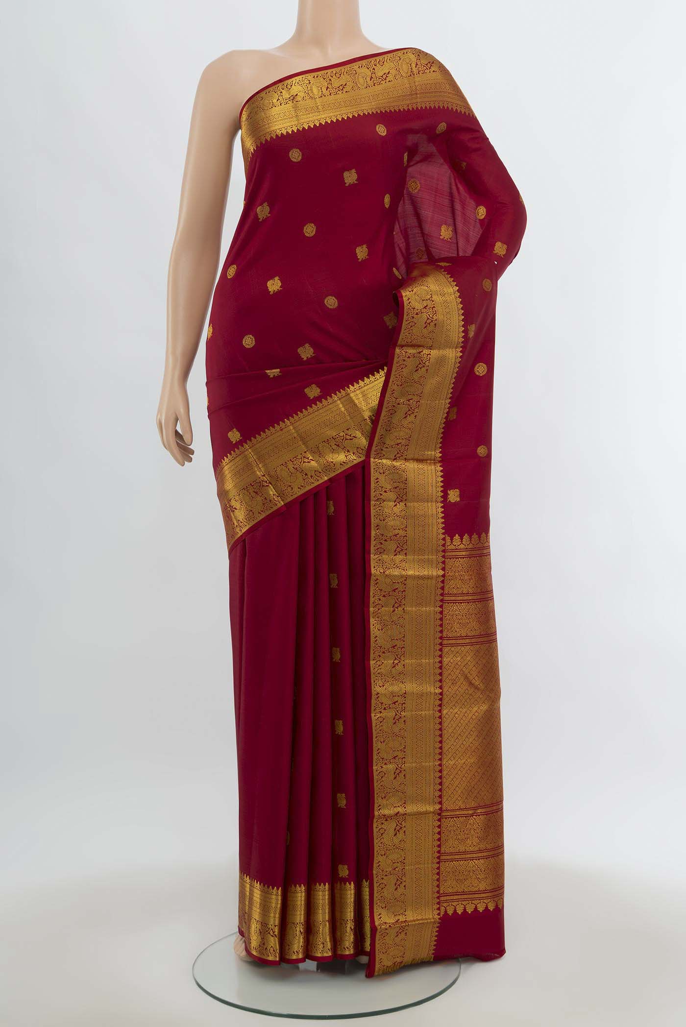 Maroon Kanjivaram Silk Saree