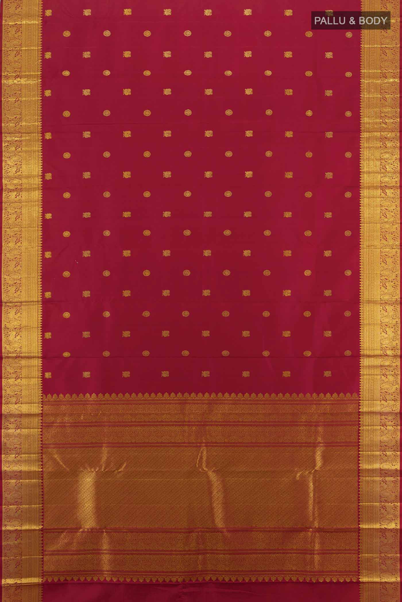 Maroon Kanjivaram Silk Saree - Image 5