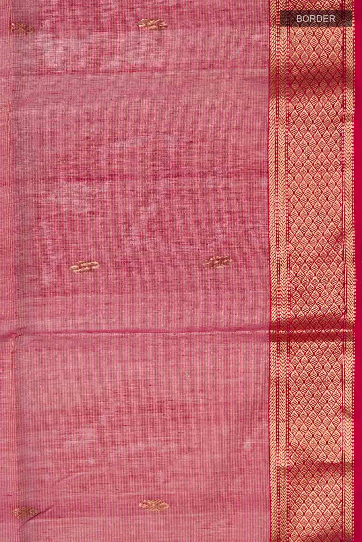 Maroon Maheshwari Silk Saree - Image 3