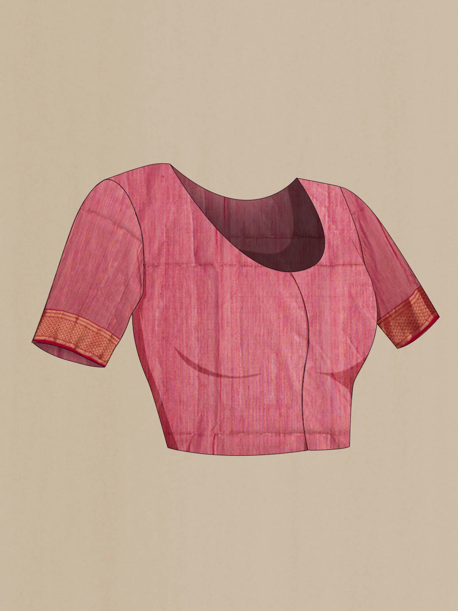 Maroon Maheshwari Silk Saree - Image 4