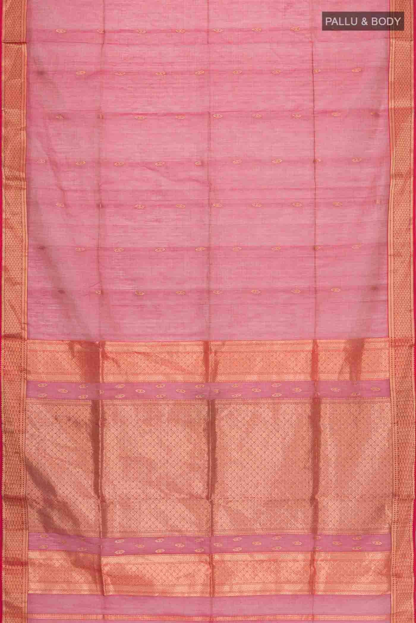 Maroon Maheshwari Silk Saree - Image 5