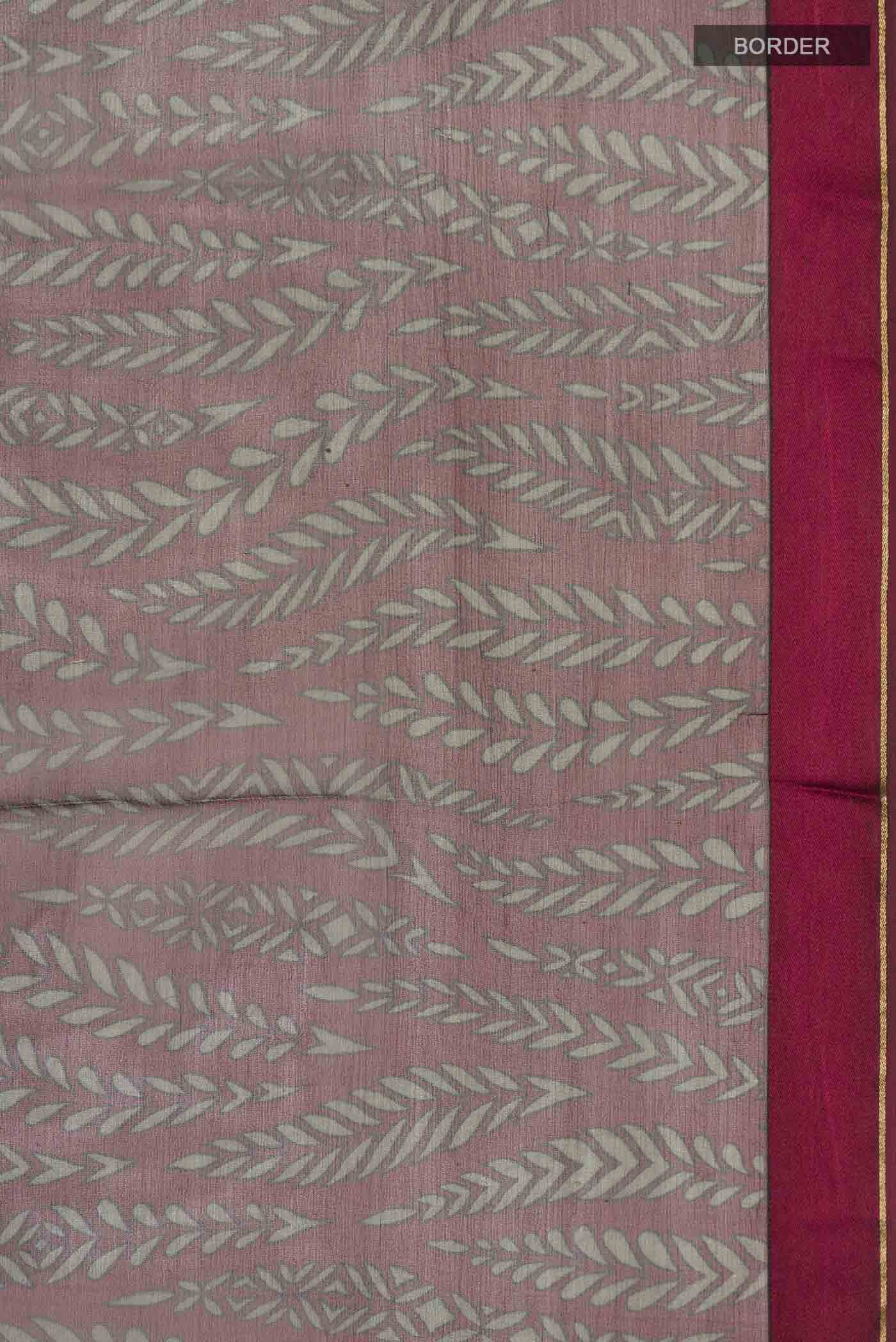 Maroon Mysore Chiffon Saree - Image 3