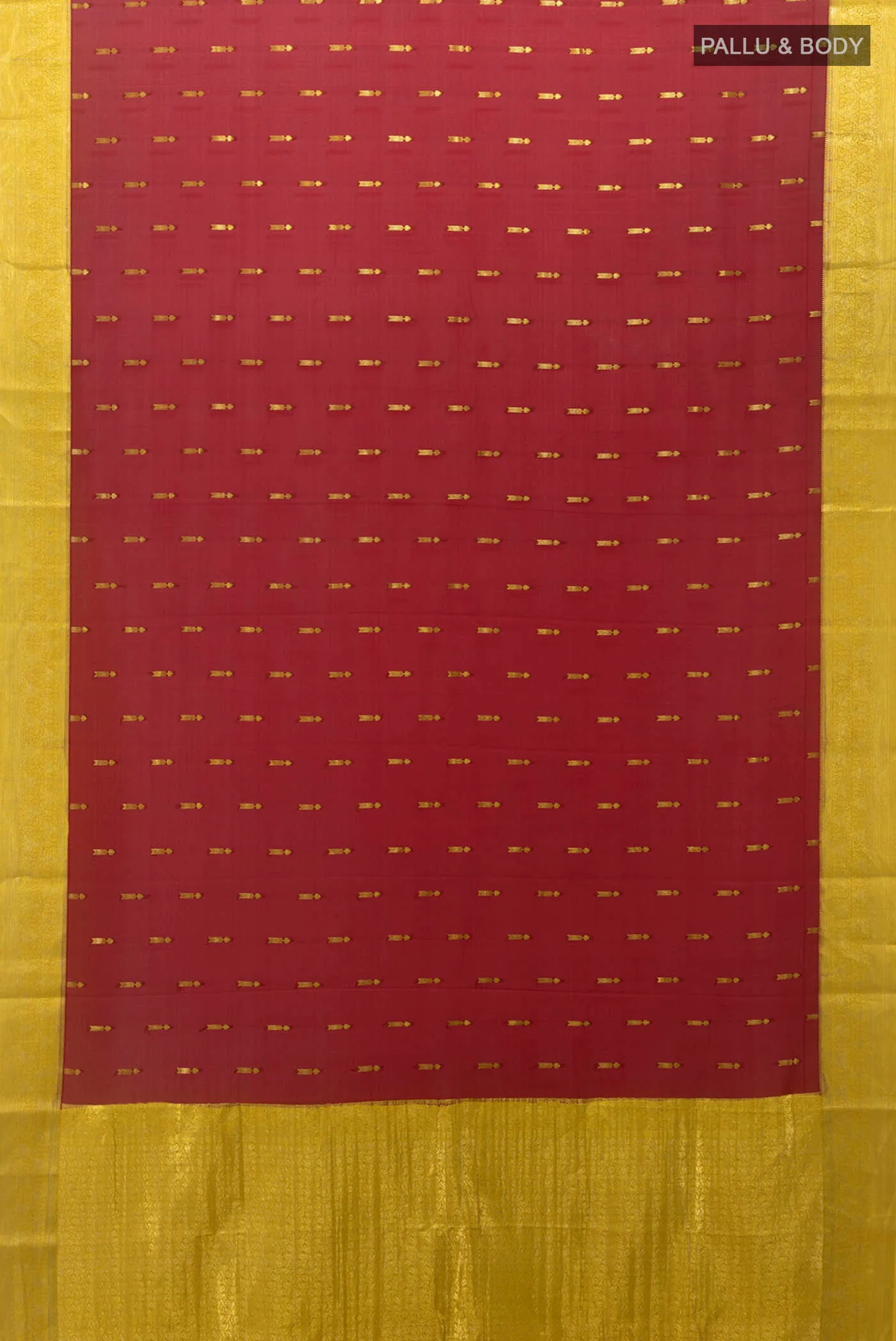 Maroon Mysore Crepe Saree - Image 5