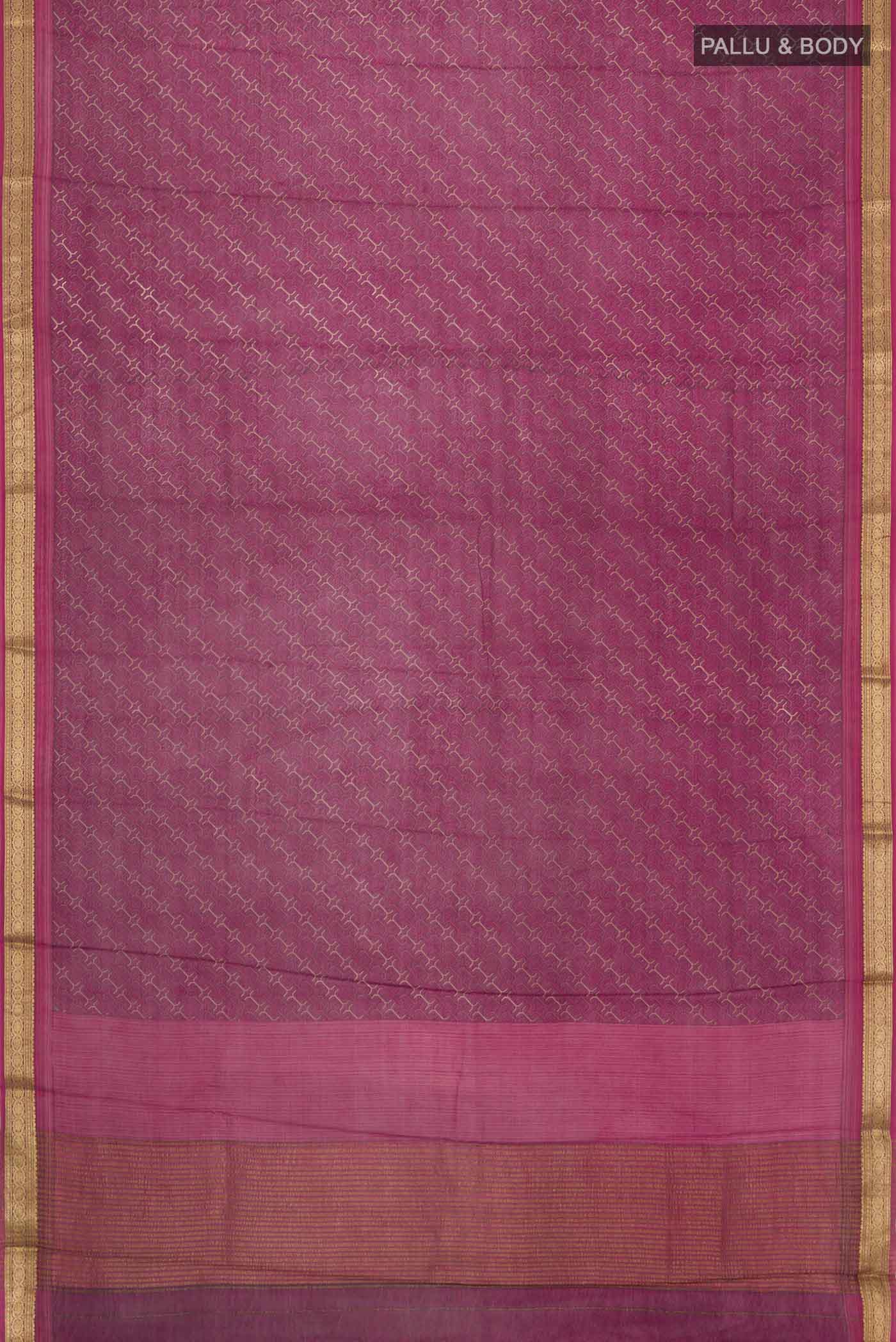 Maroon Mysore Crepe Saree - Image 5