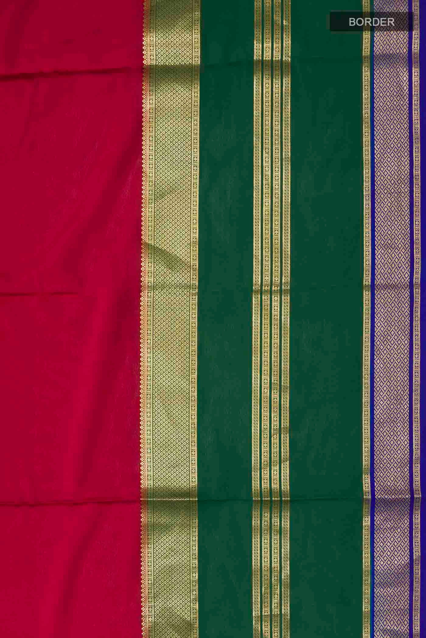 Maroon Mysore Crepe Saree - Image 3