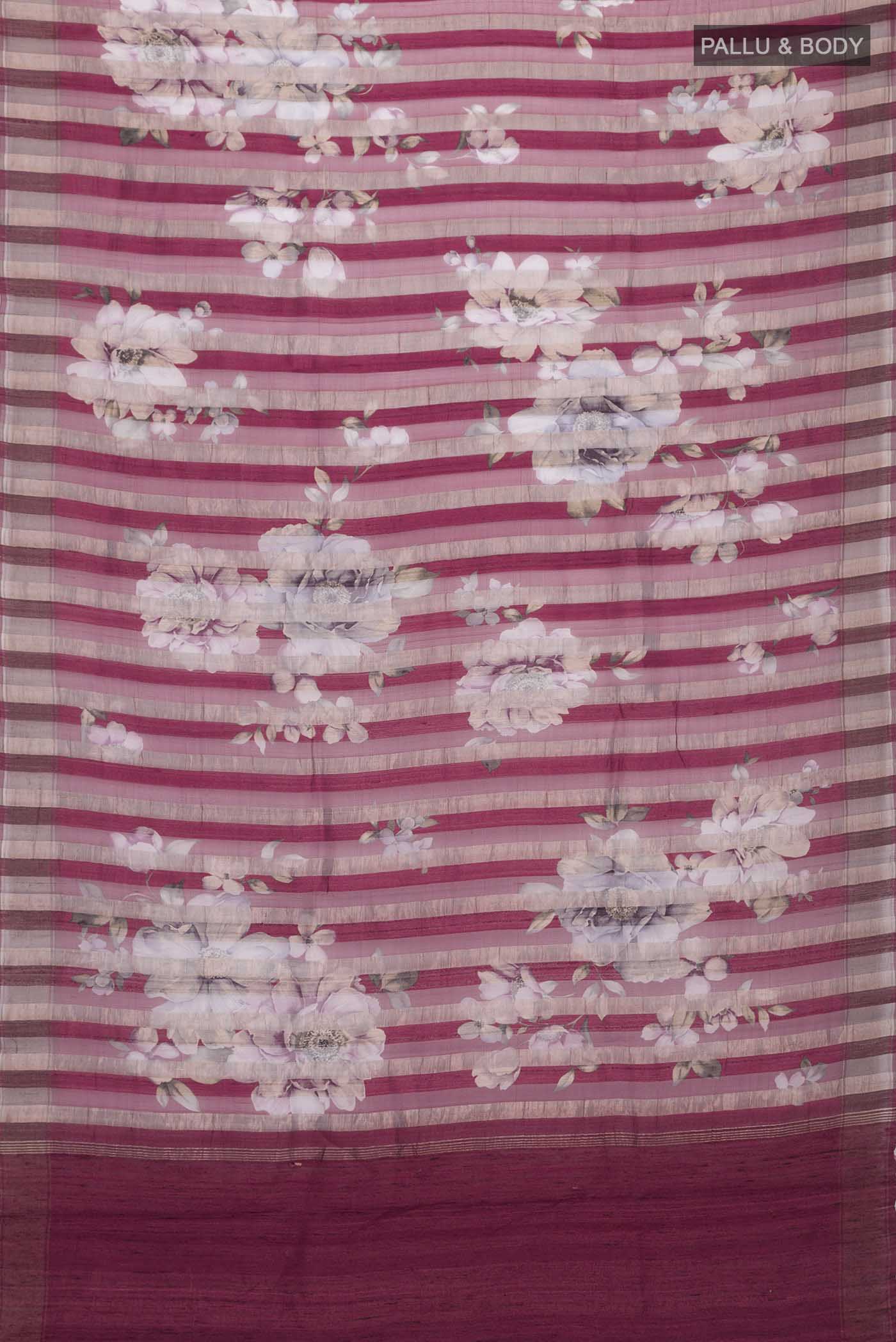 Maroon Organza Silk Saree - Image 5