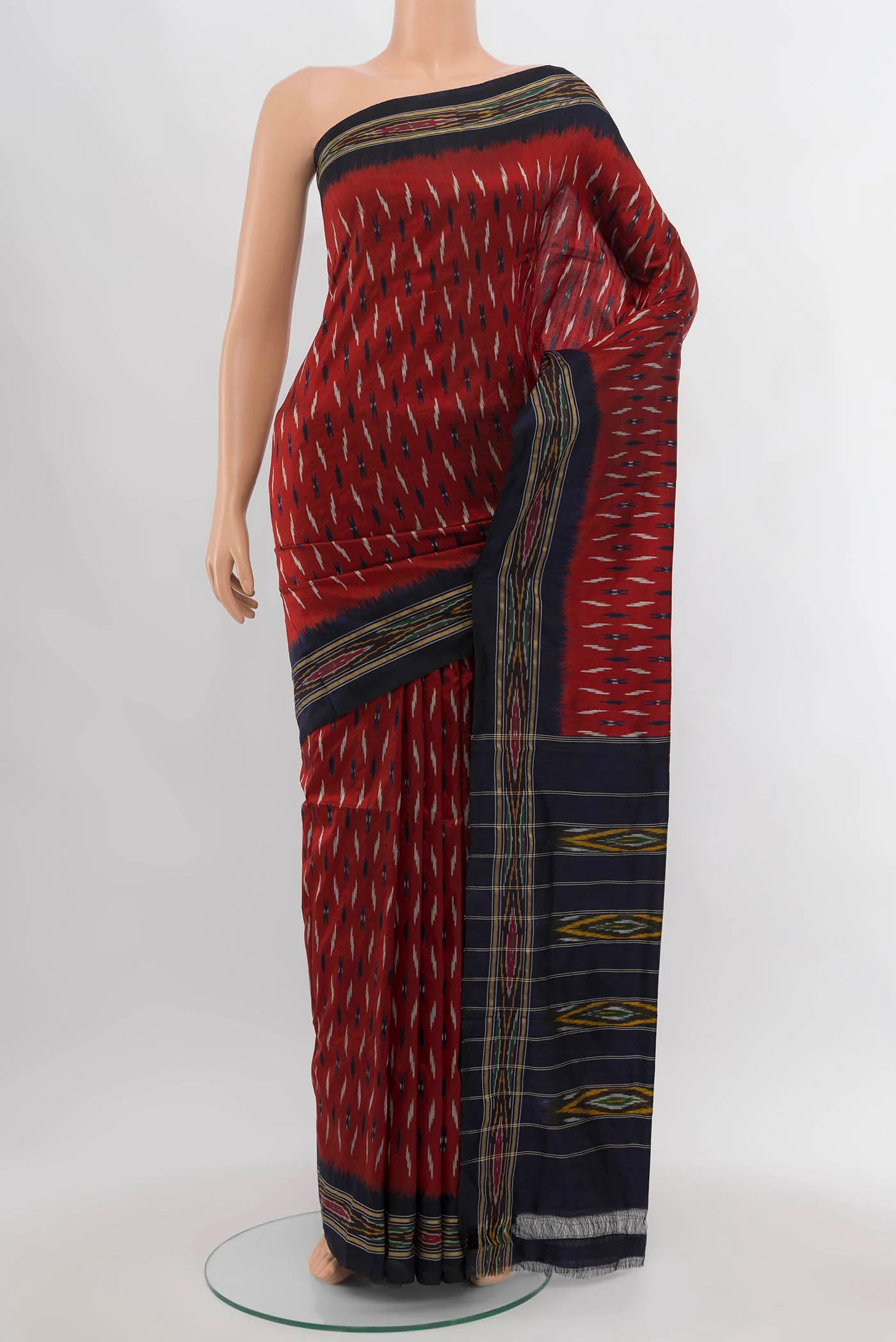 Maroon Pochampally Silk Saree