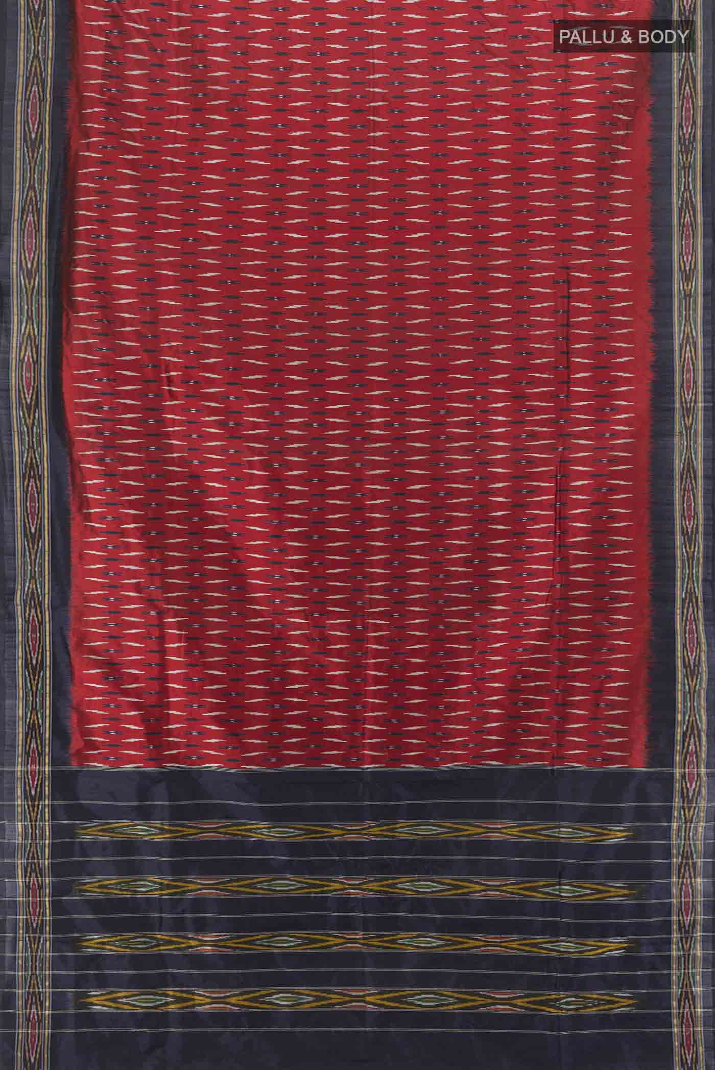 Maroon Pochampally Silk Saree - Image 4