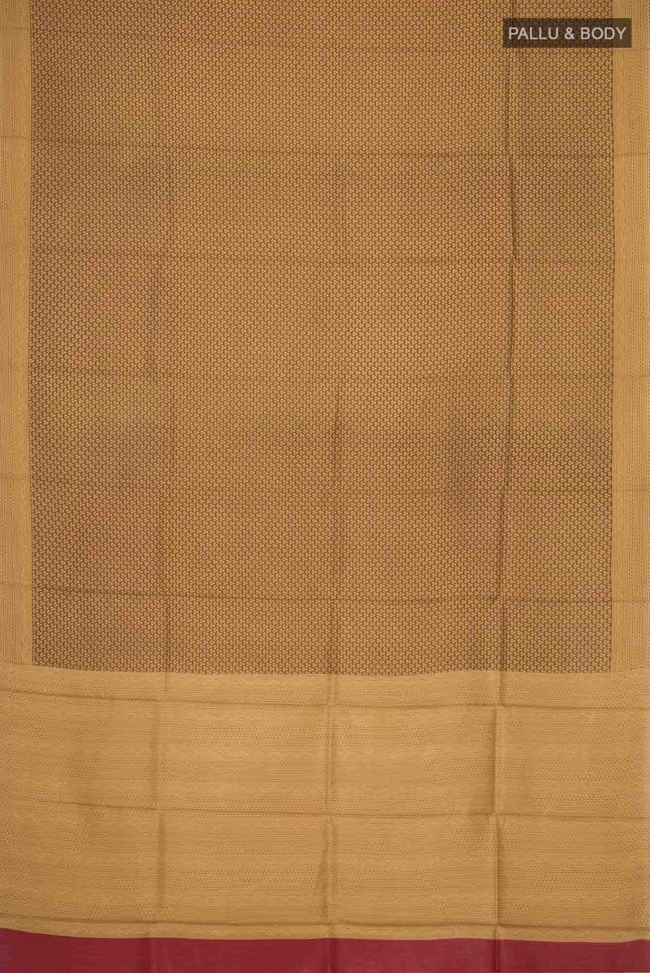 Maroon Printed Silk Saree - Image 3