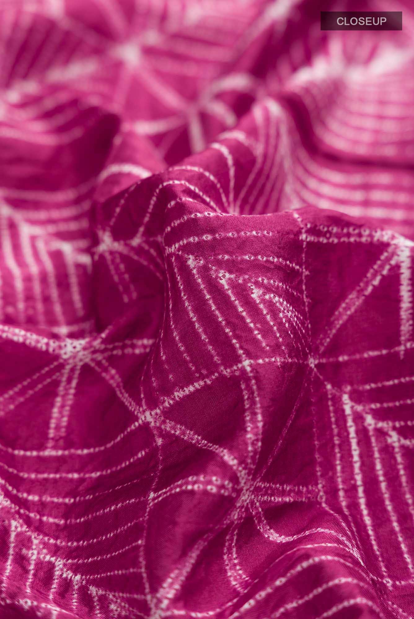 Maroon Printed Silk Saree - Image 2