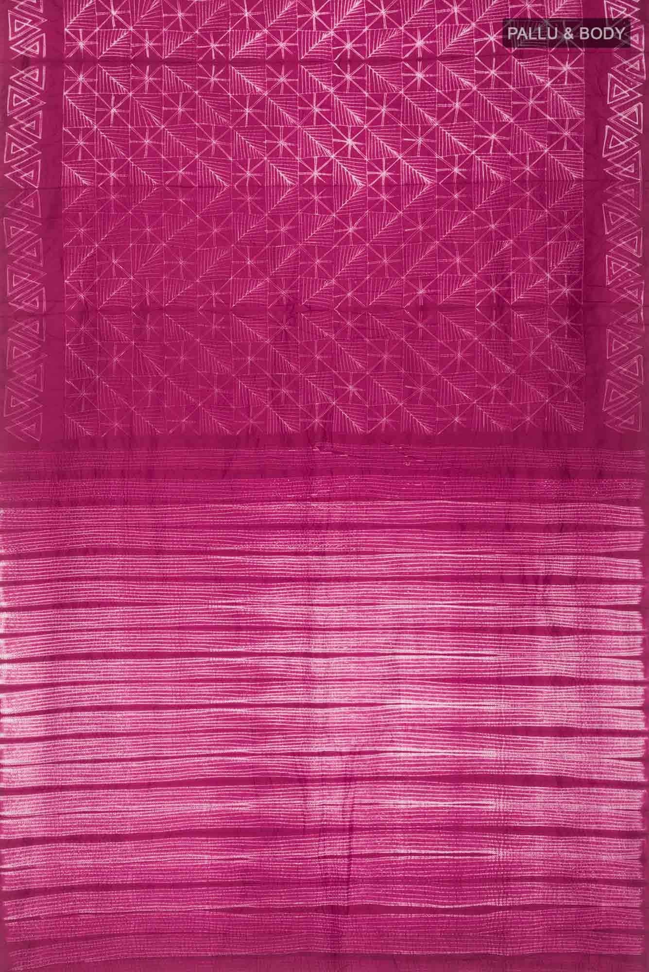 Maroon Printed Silk Saree - Image 3