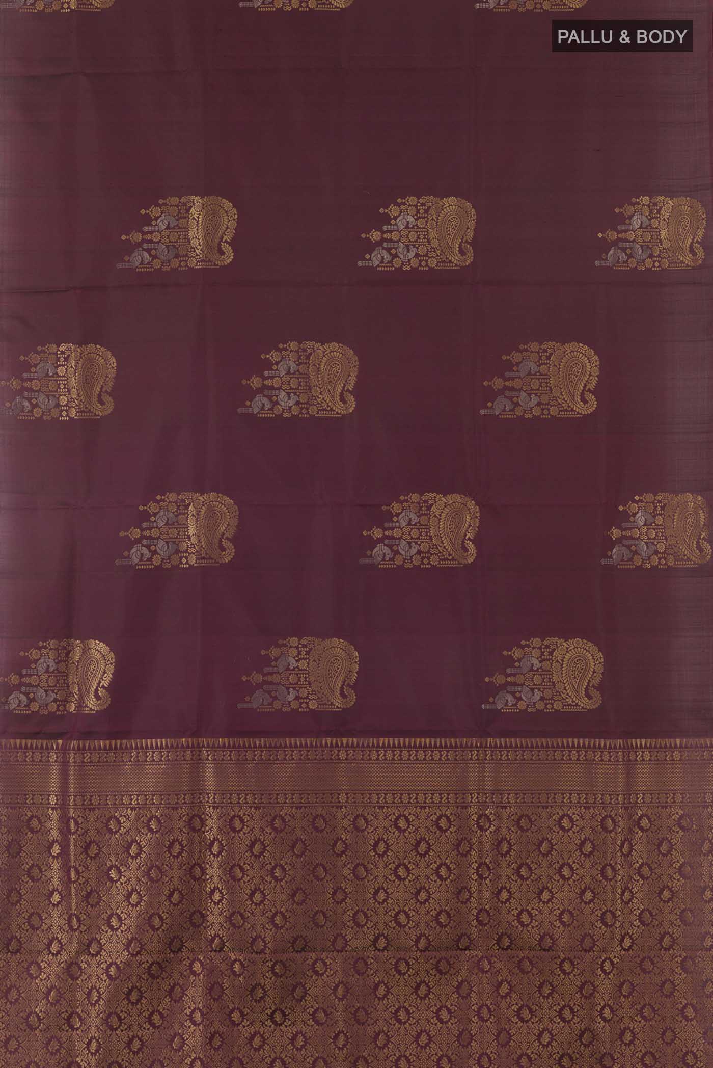 Burgundy Soft Silk Saree - Image 5