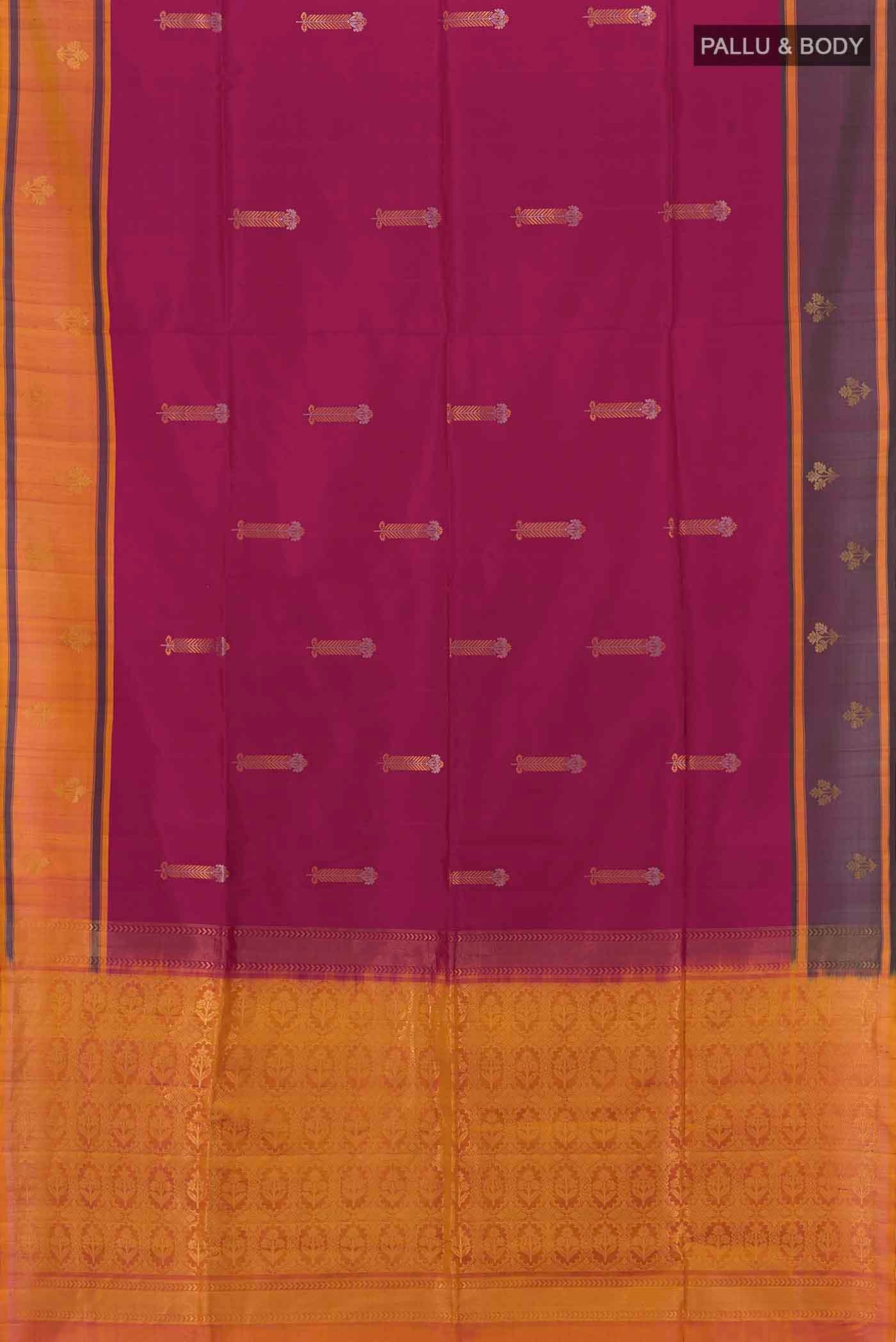 Magenta Soft Silk Saree - Image 6