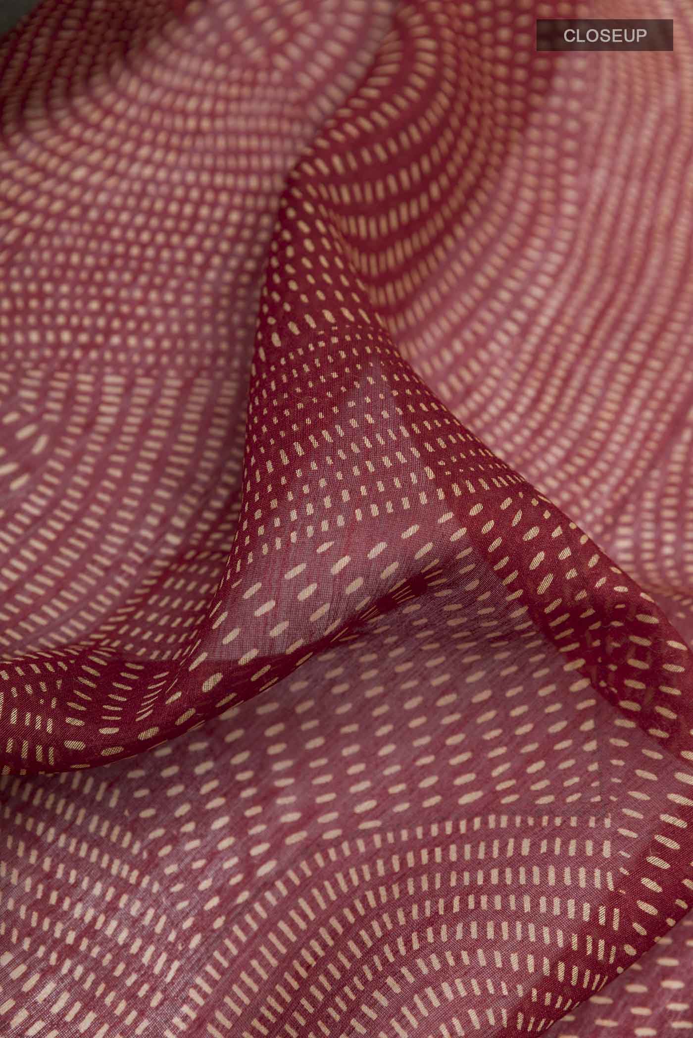 Maroon Tussar Saree - Image 2
