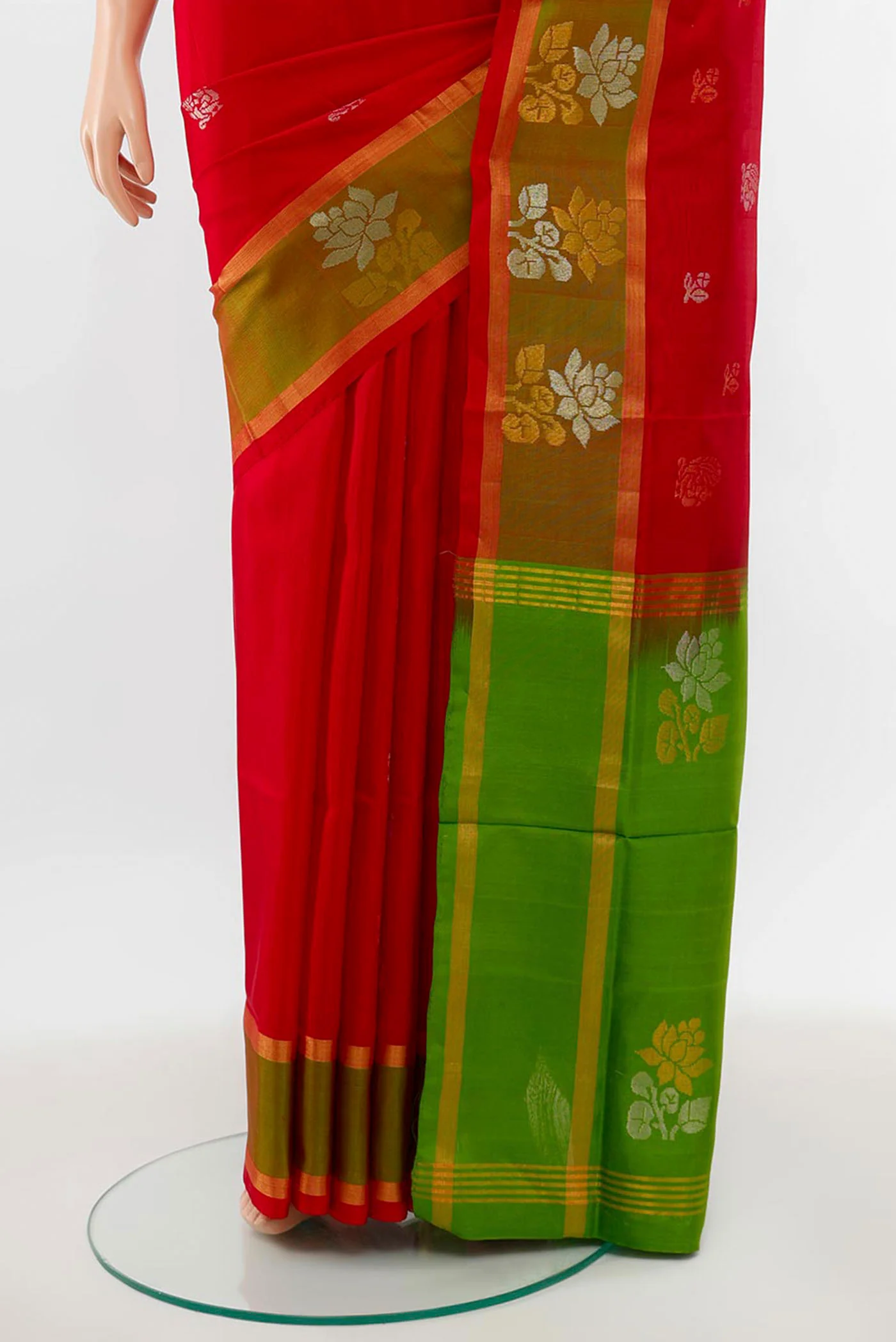 Red Uppada Silk Saree - Image 3