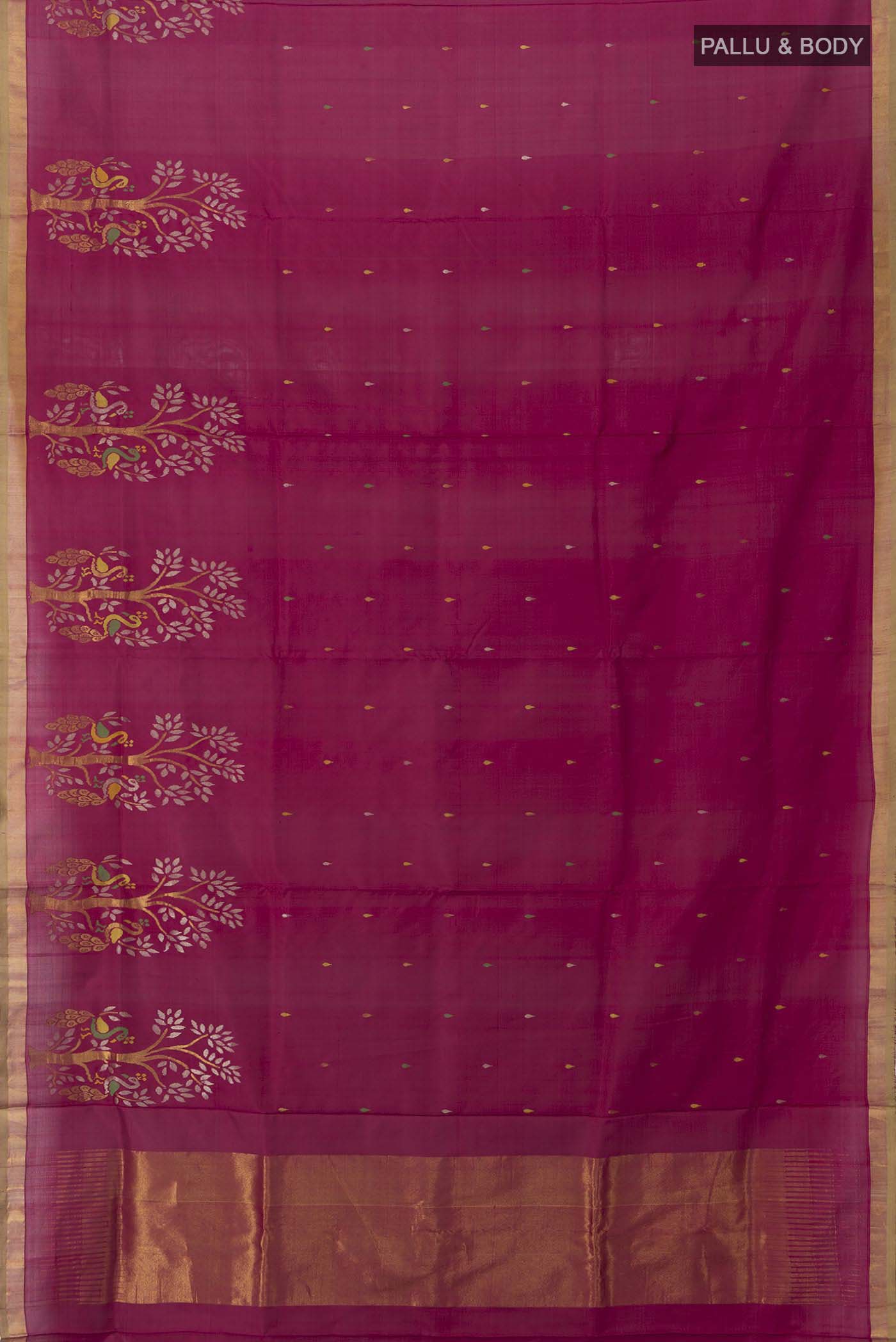 Maroon Uppada Silk Saree - Image 5