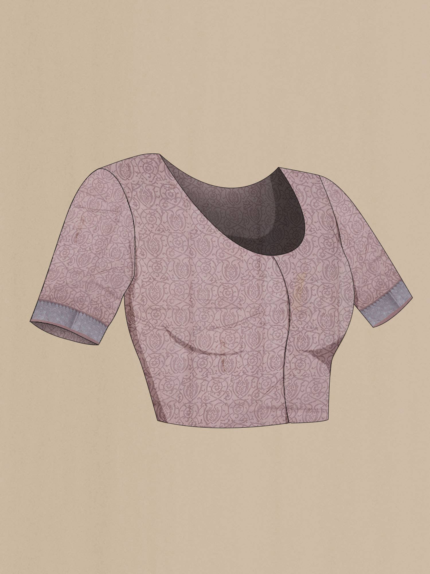 Mauve Chanderi Silk Cotton Saree - Image 3
