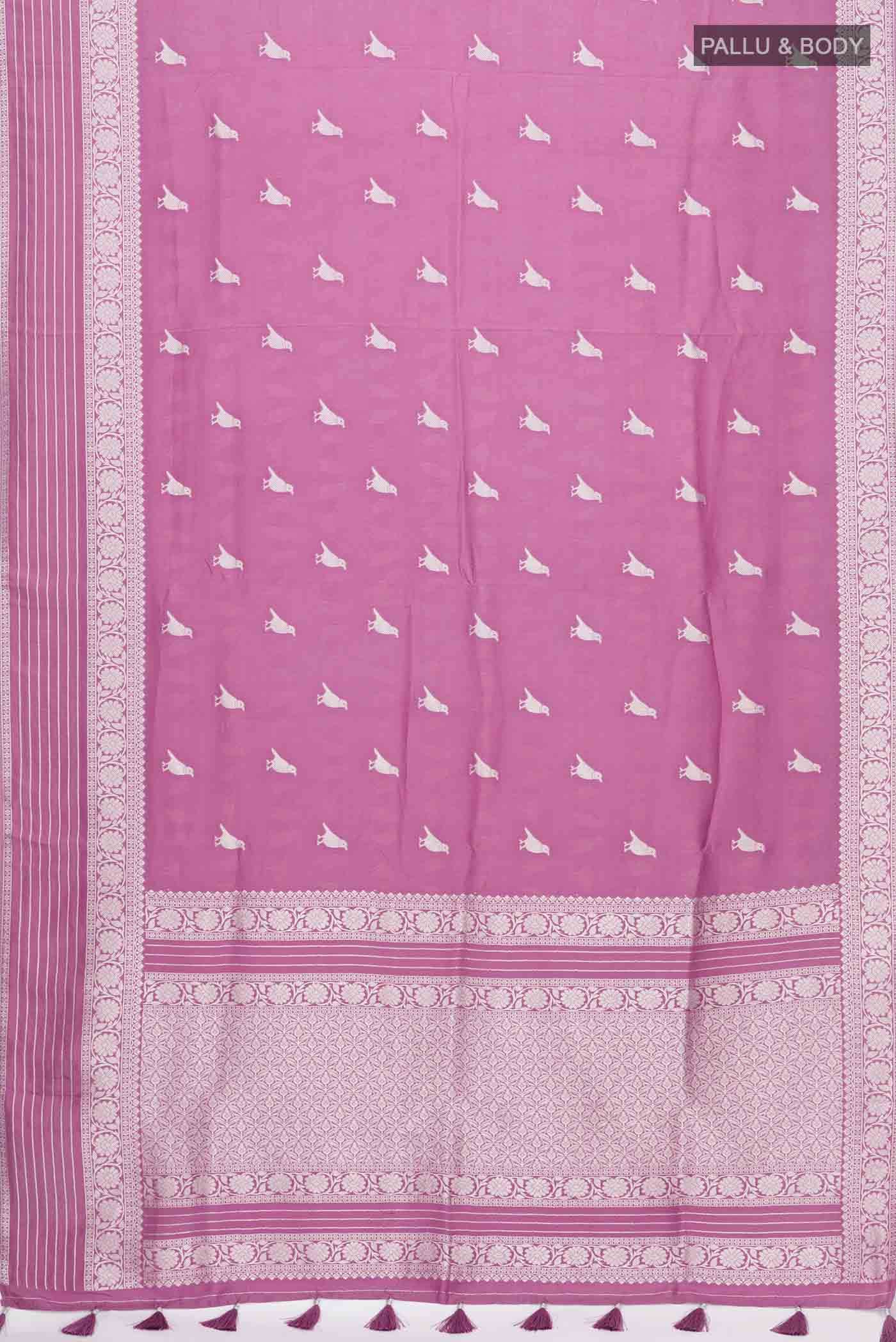 Mauve Crepe Saree - Image 2
