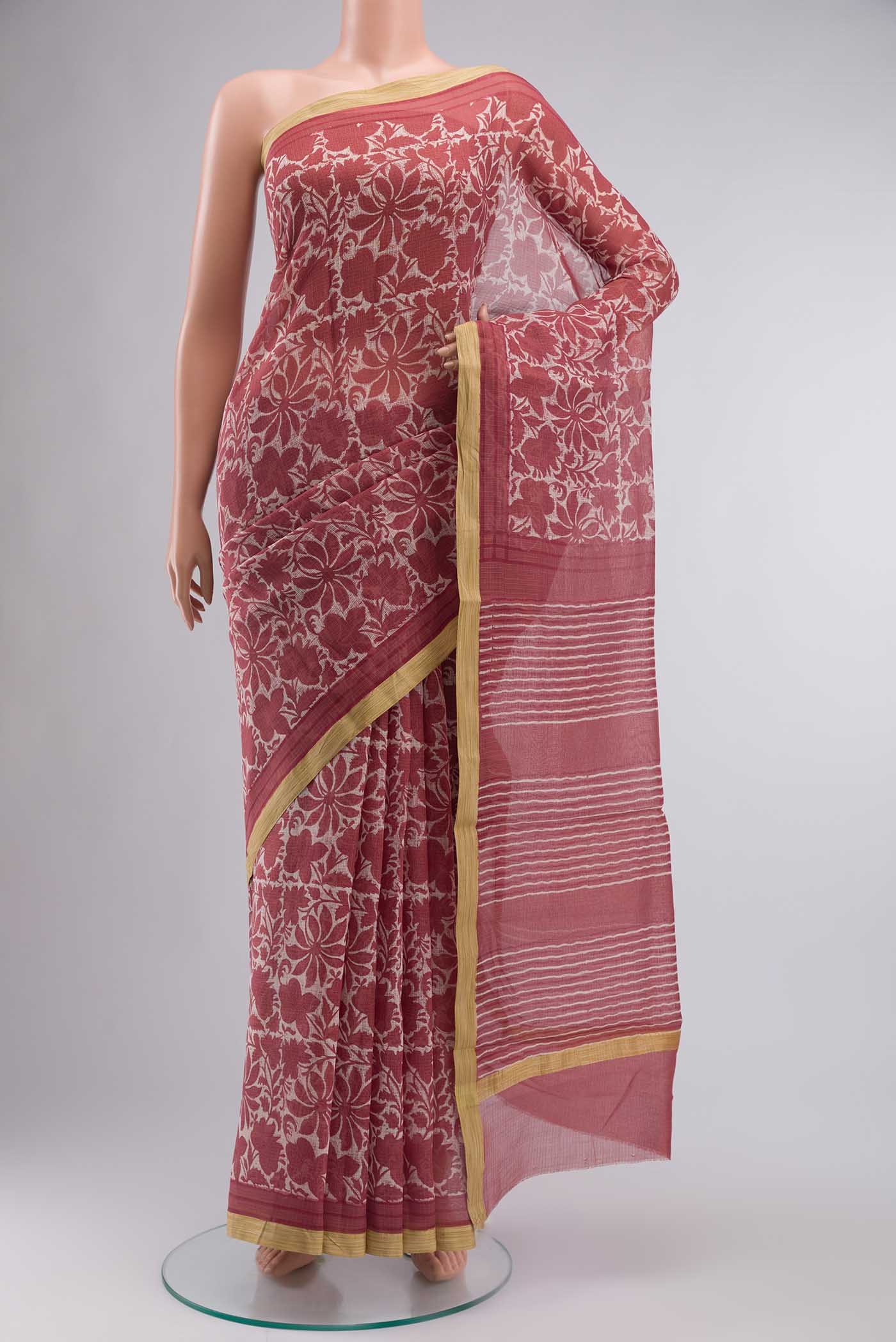 Mauve Kota Cotton Saree