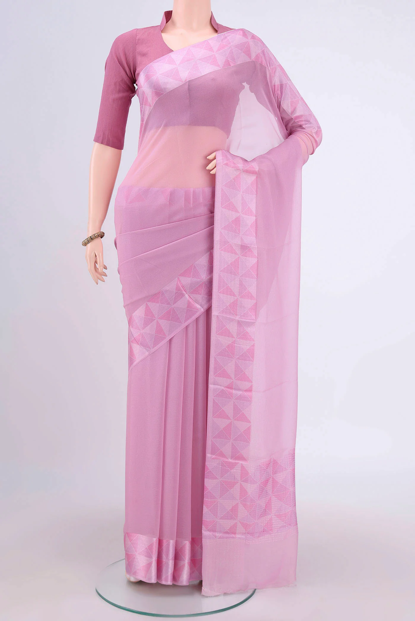 Lavender Mysore Chiffon Saree
