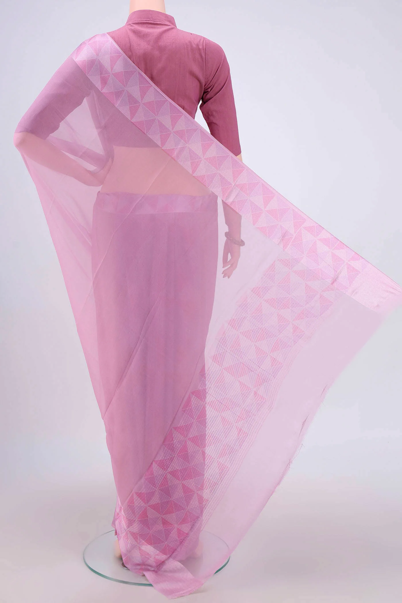 Lavender Mysore Chiffon Saree - Image 3