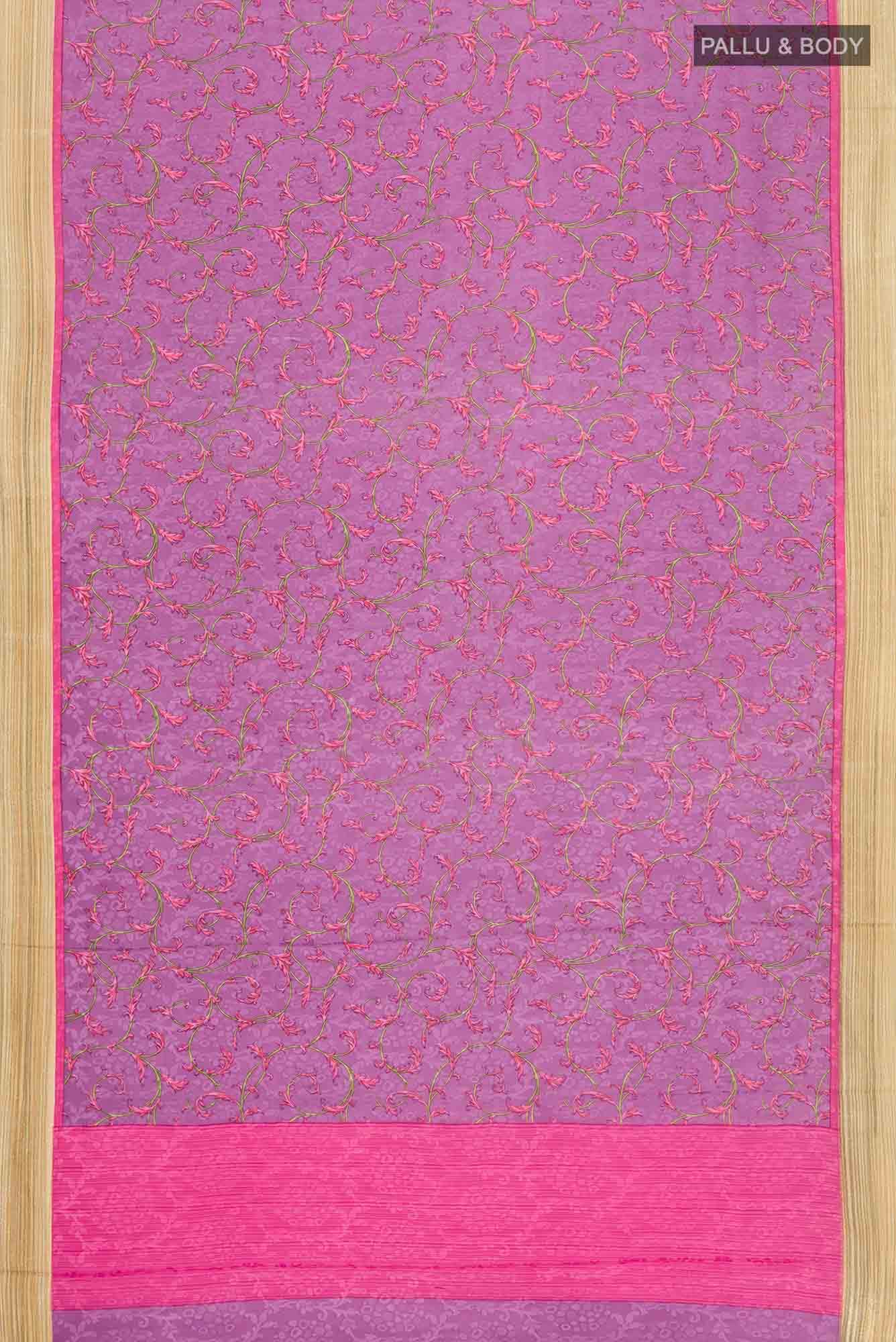 Mauve Mysore Crepe Saree - Image 3
