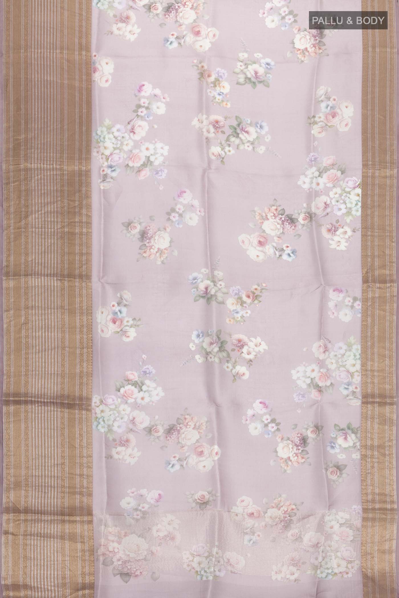 Mauve Organza Silk Saree - Image 5
