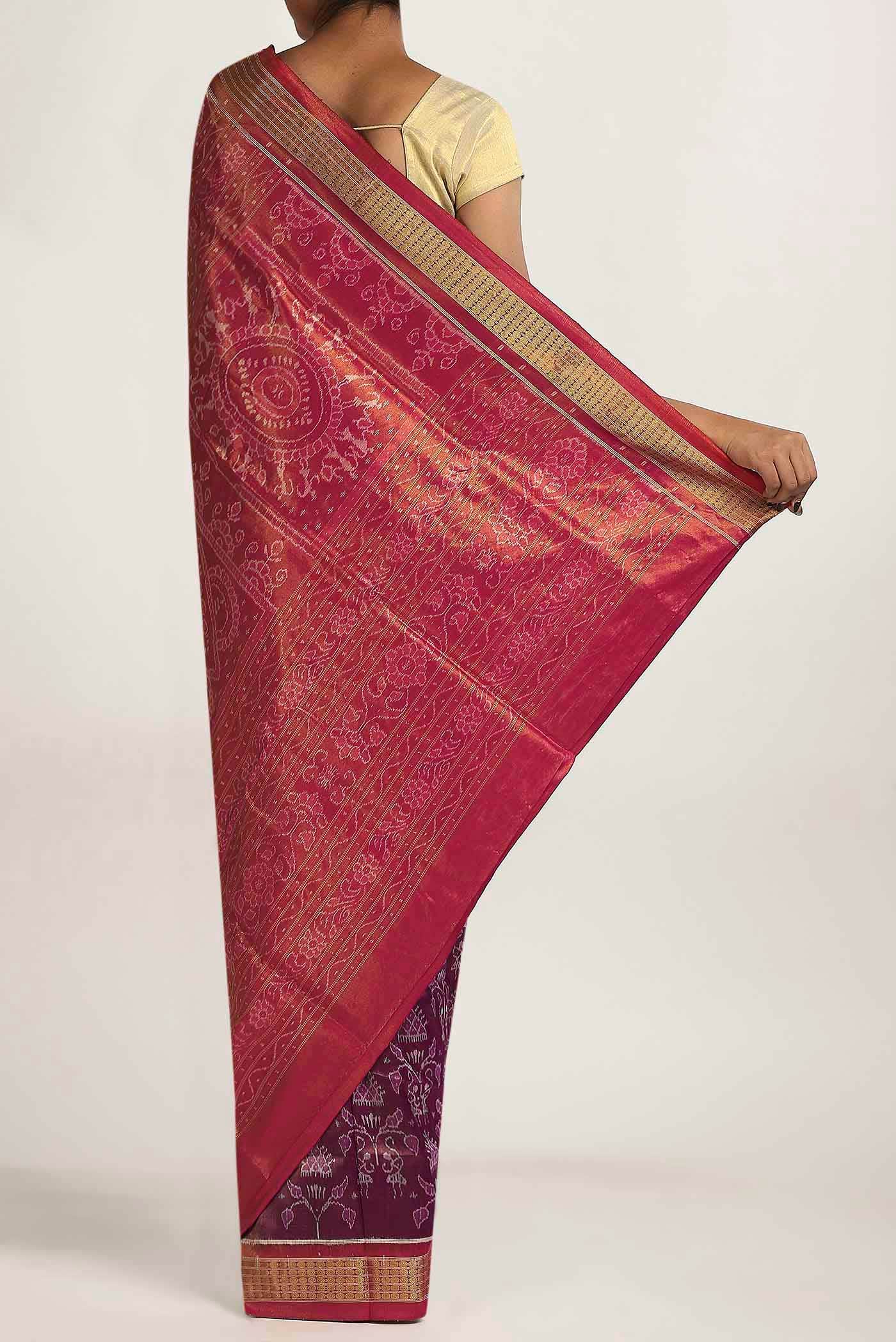 Mauve Orissa Silk Saree - Image 2