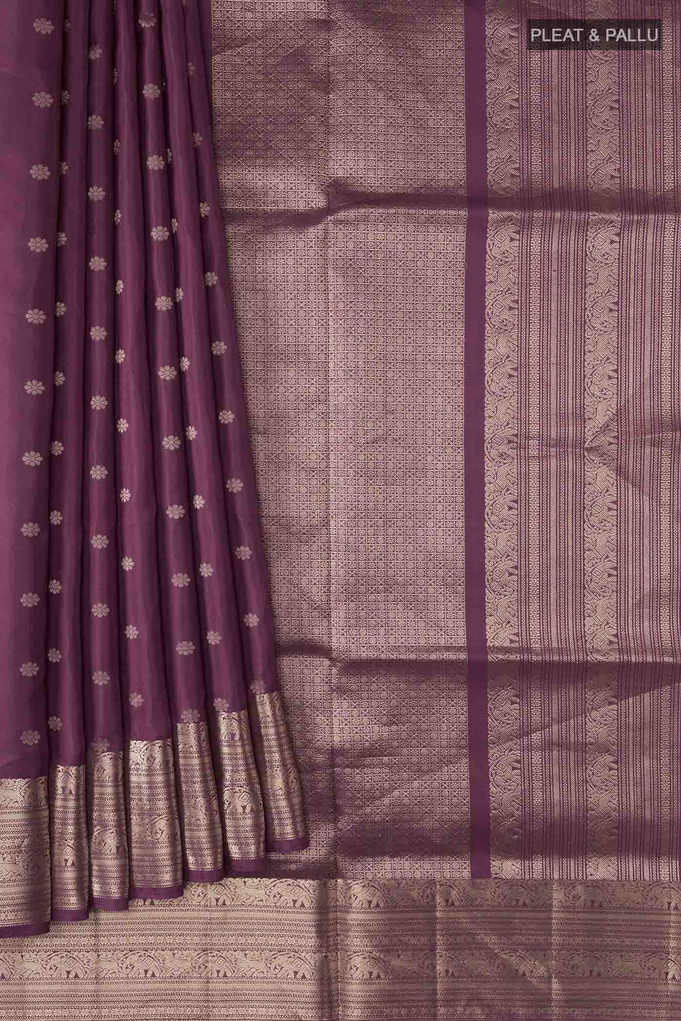 Mauve Soft Silk Saree - Image 4