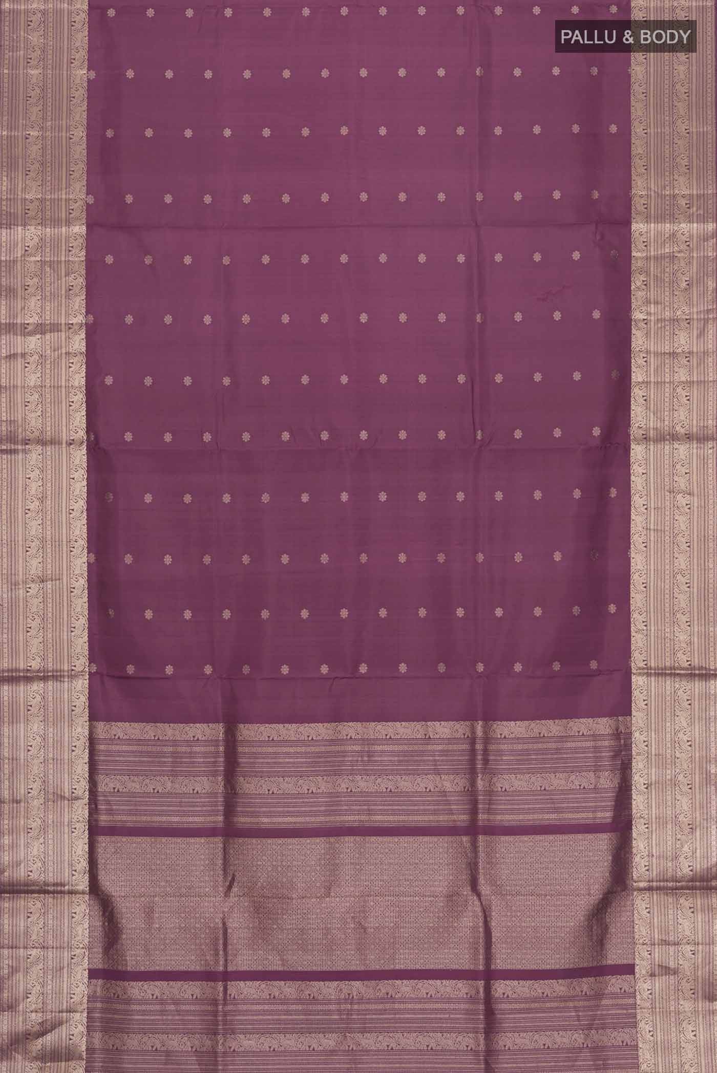 Mauve Soft Silk Saree - Image 6