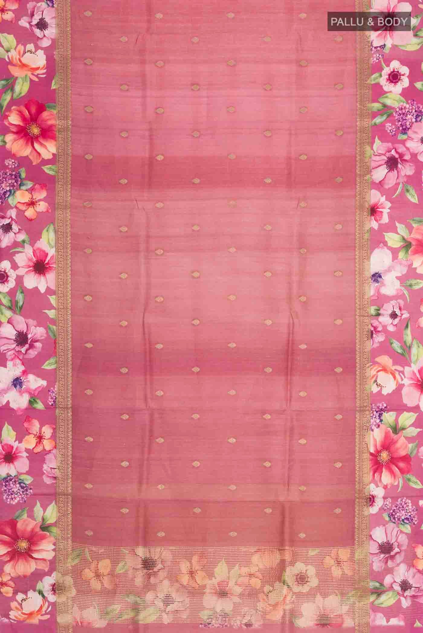 Mauve Tussar Silk Saree - Image 6