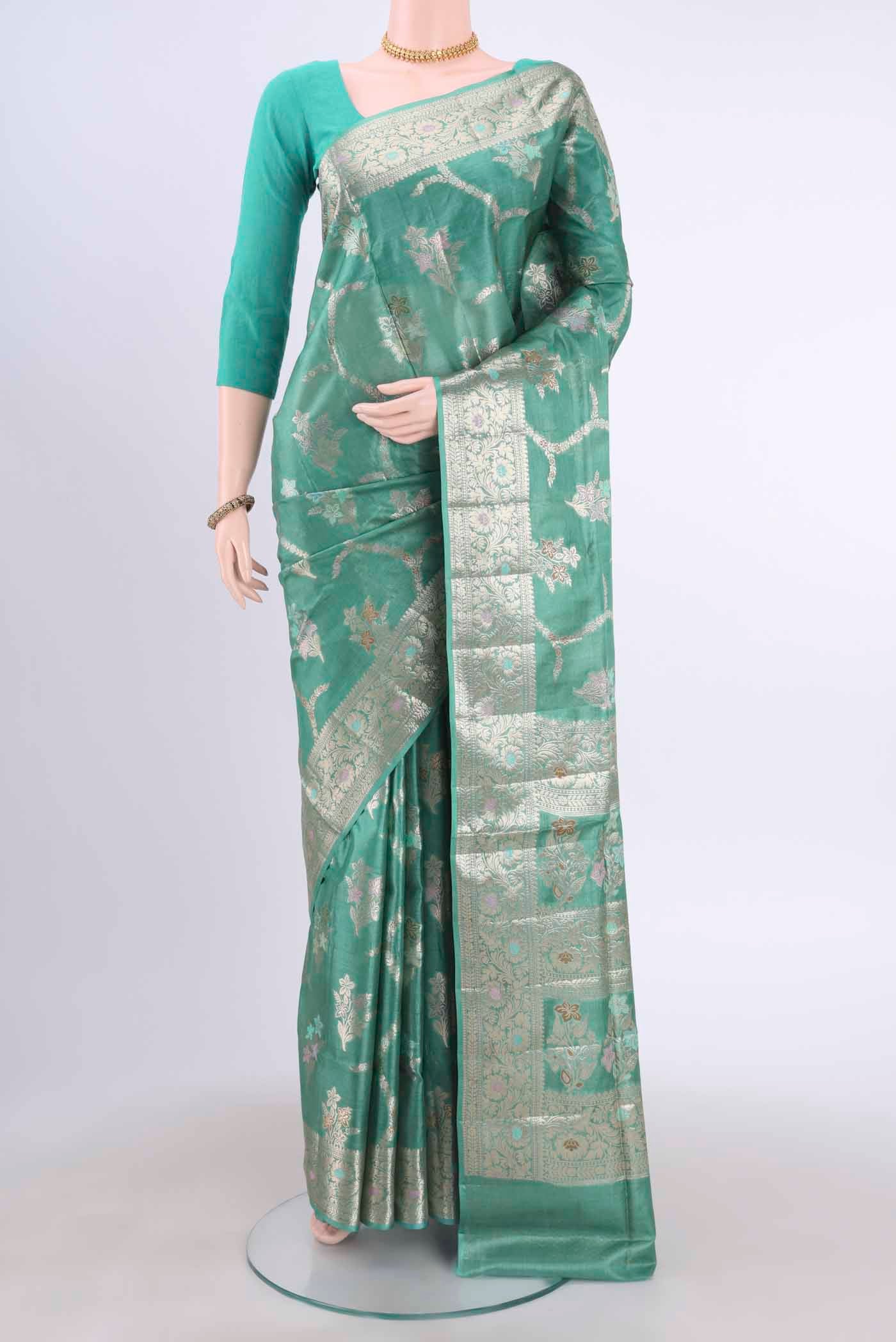 Maya Blue Banarasi Raw Silk Saree