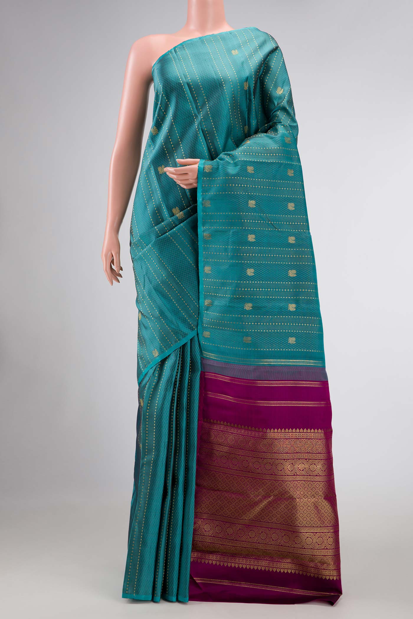 Maya Blue Dual Tone Kanchipuram Silk Saree