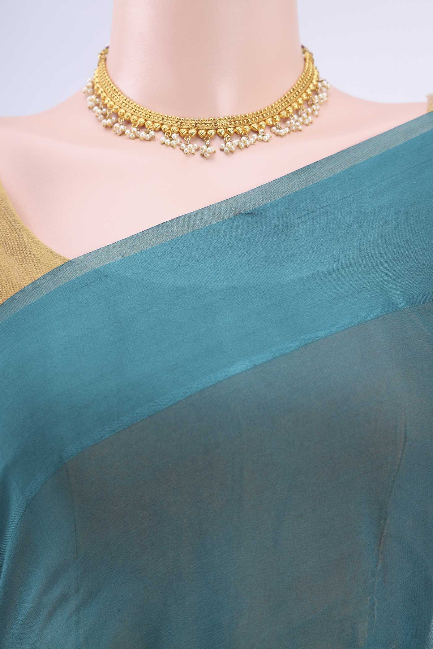 Maya Blue Mysore Georgette Saree - Image 2